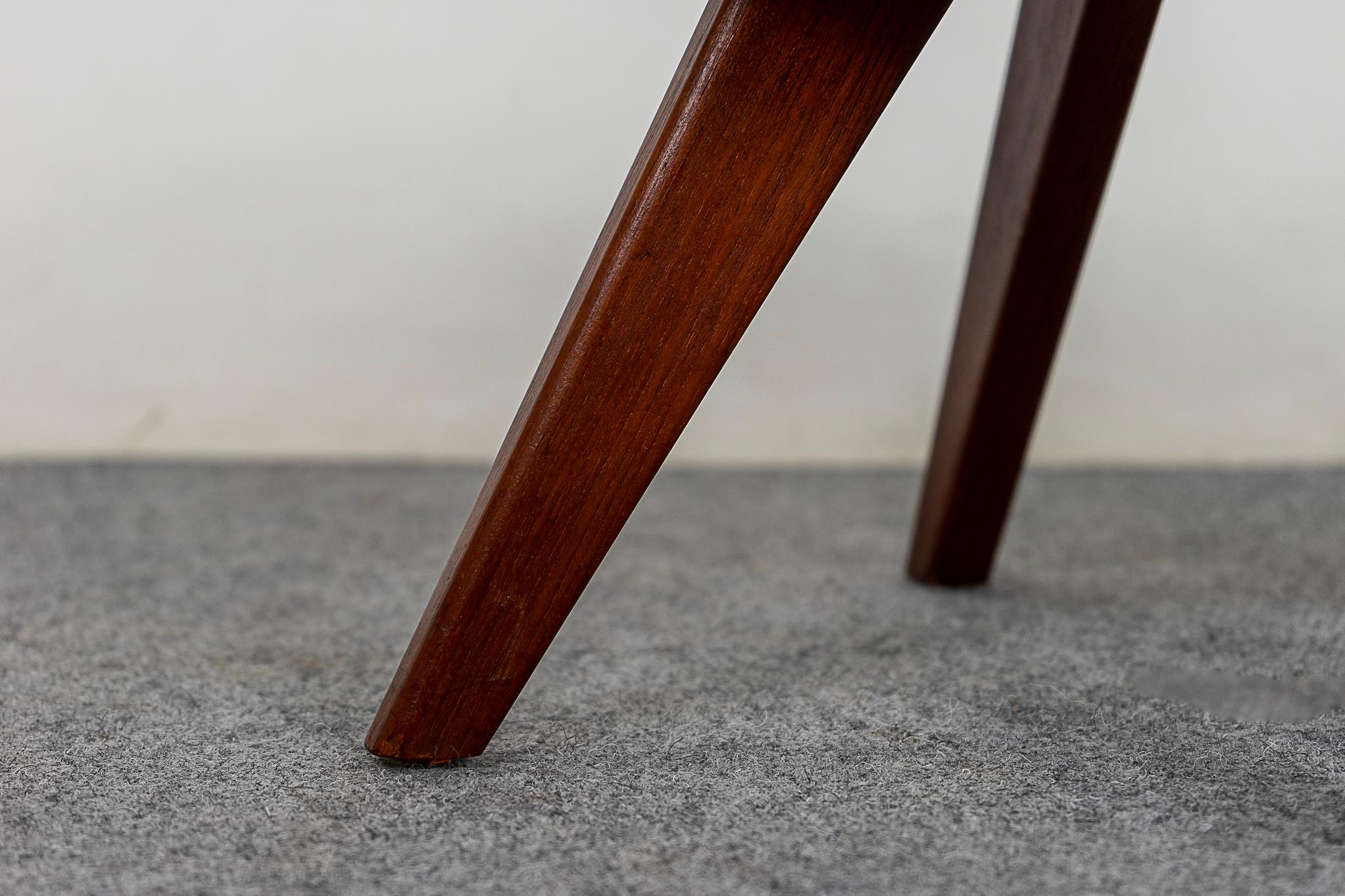 Danish Modern Teak & Vinyl Footstool 2