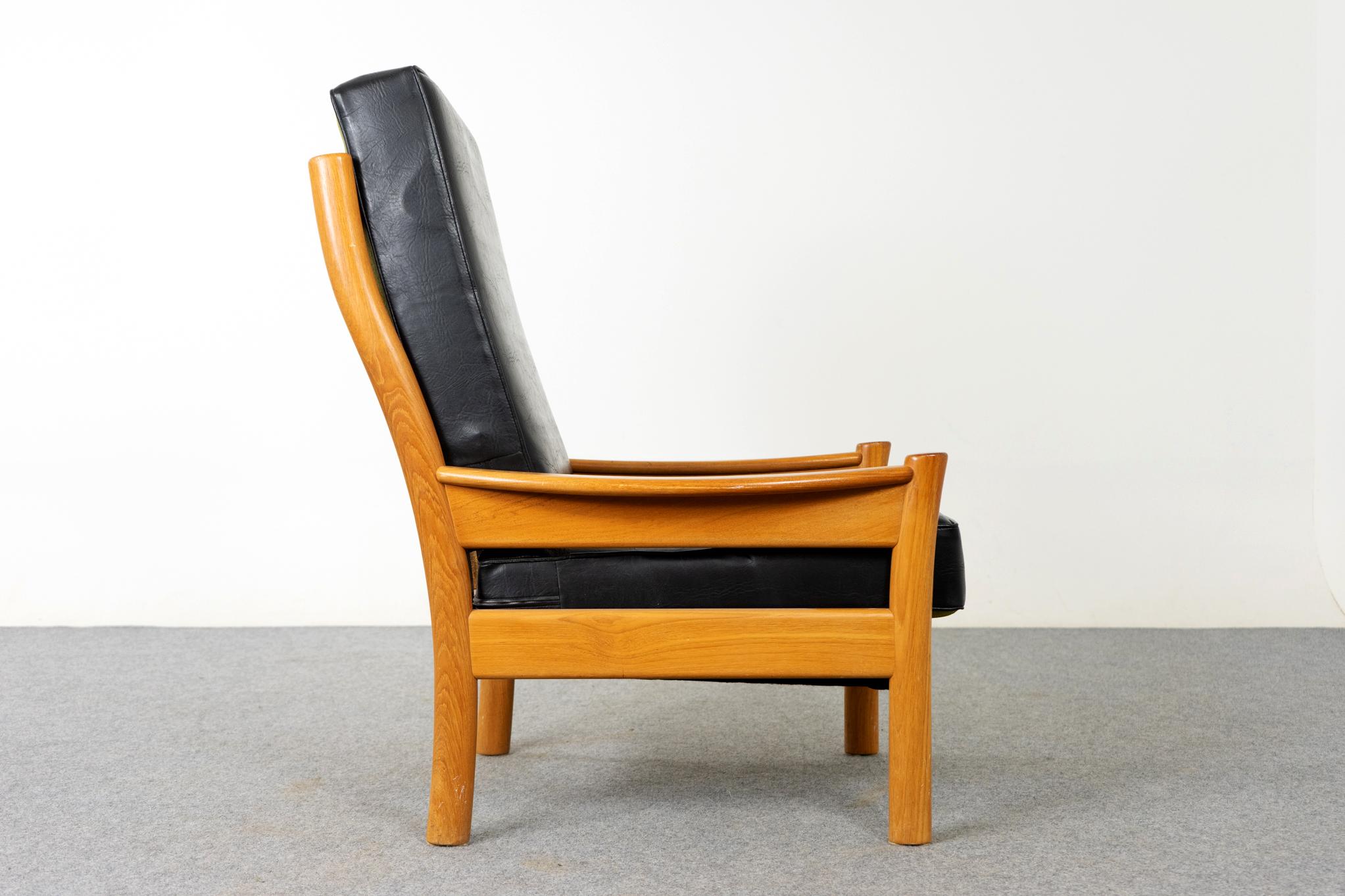 Late 20th Century Danish Modern Teak + Vinyl Lounge Chair