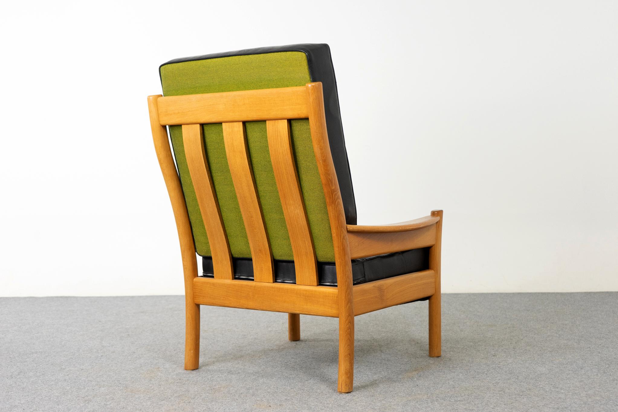 Danish Modern Teak + Vinyl Lounge Chair 2