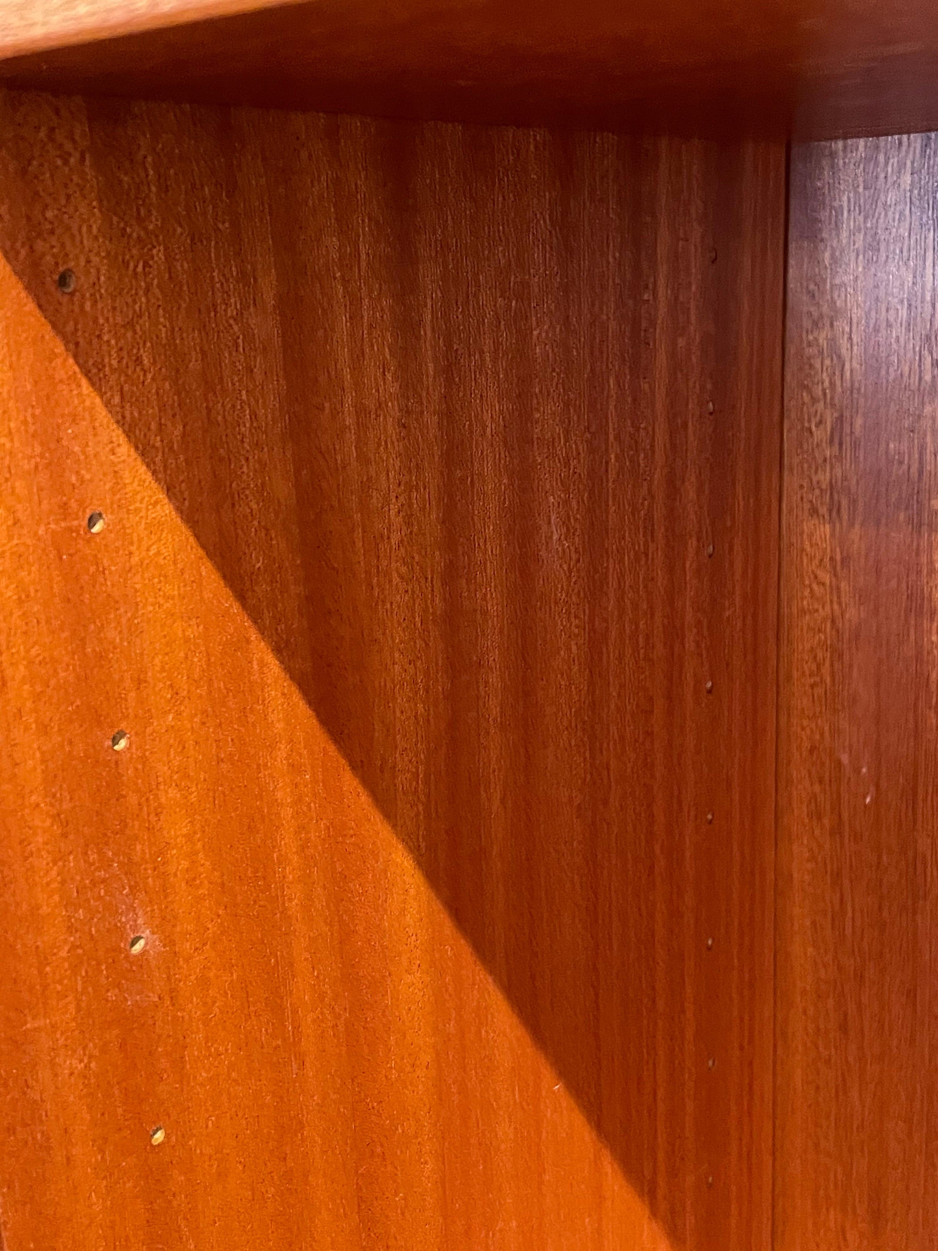20th Century Danish Modern Teak wall Hanging Cabinet with Removable Shelves