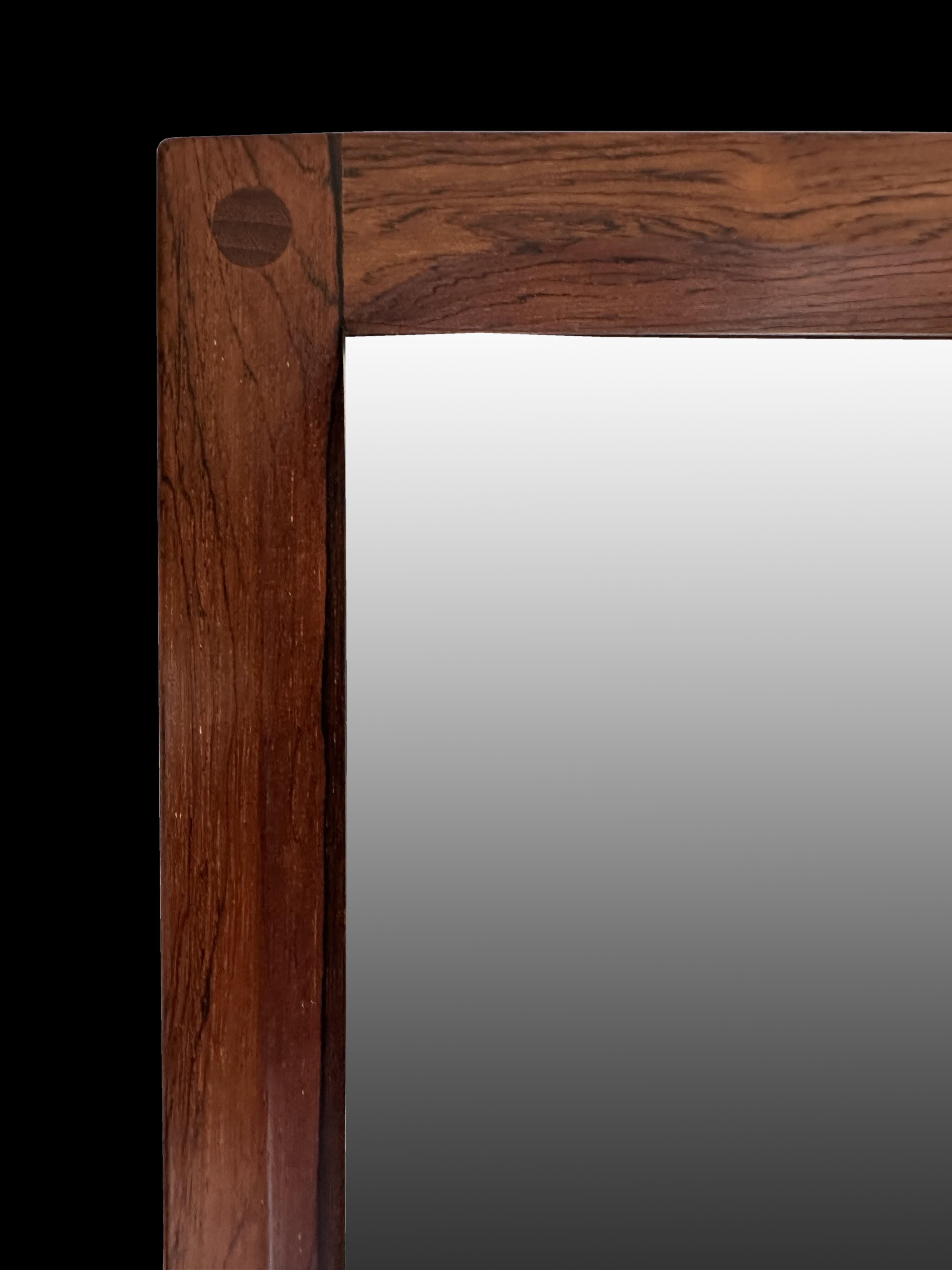 Scandinavian Modern Danish Modern Rosewood Wall Mirror by Aksel Kjersgaard for Odder Mobler For Sale