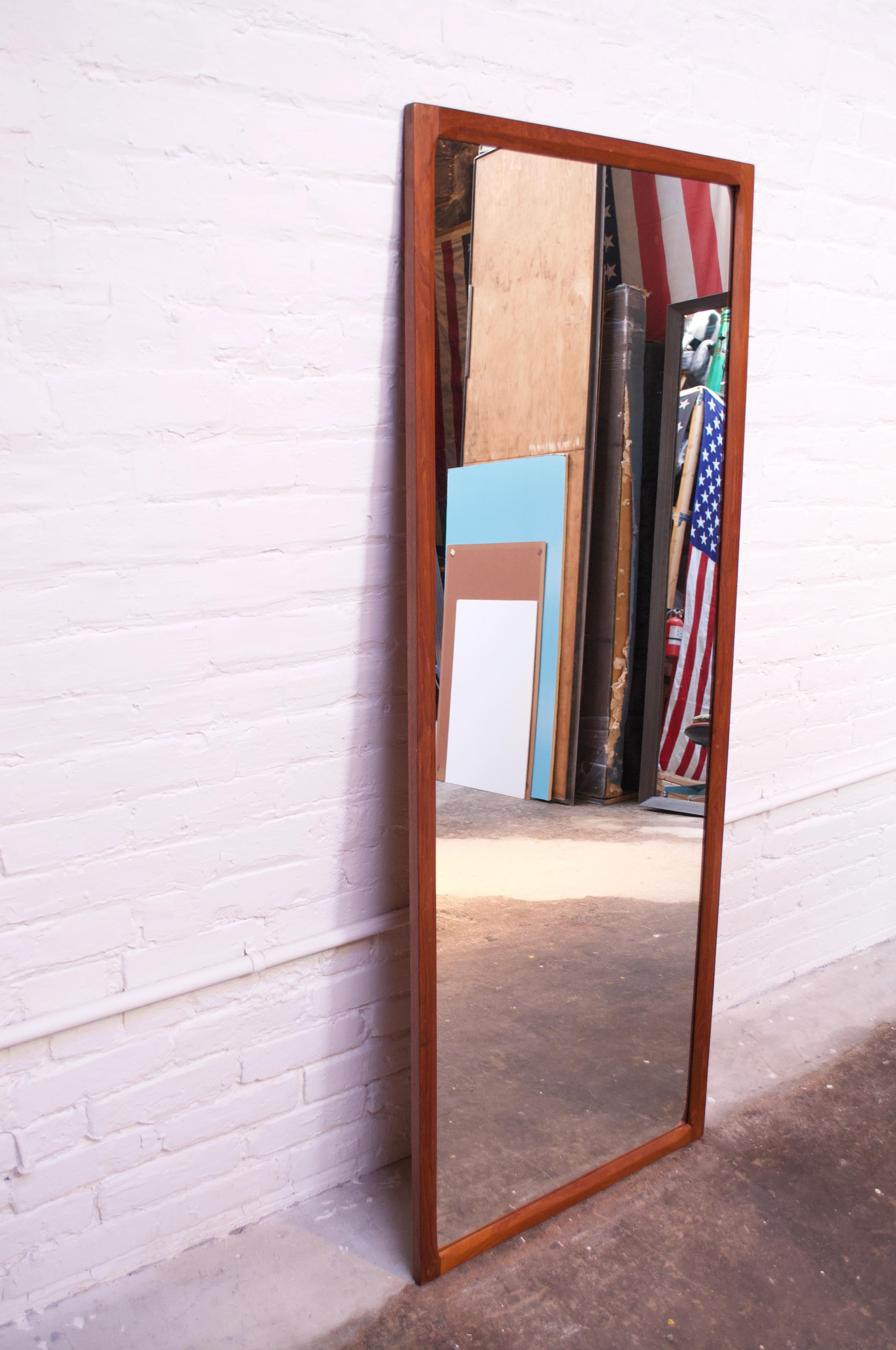 Danish Modern Teak Wall Mirror by Aksel Kjersgaard In Good Condition In Brooklyn, NY