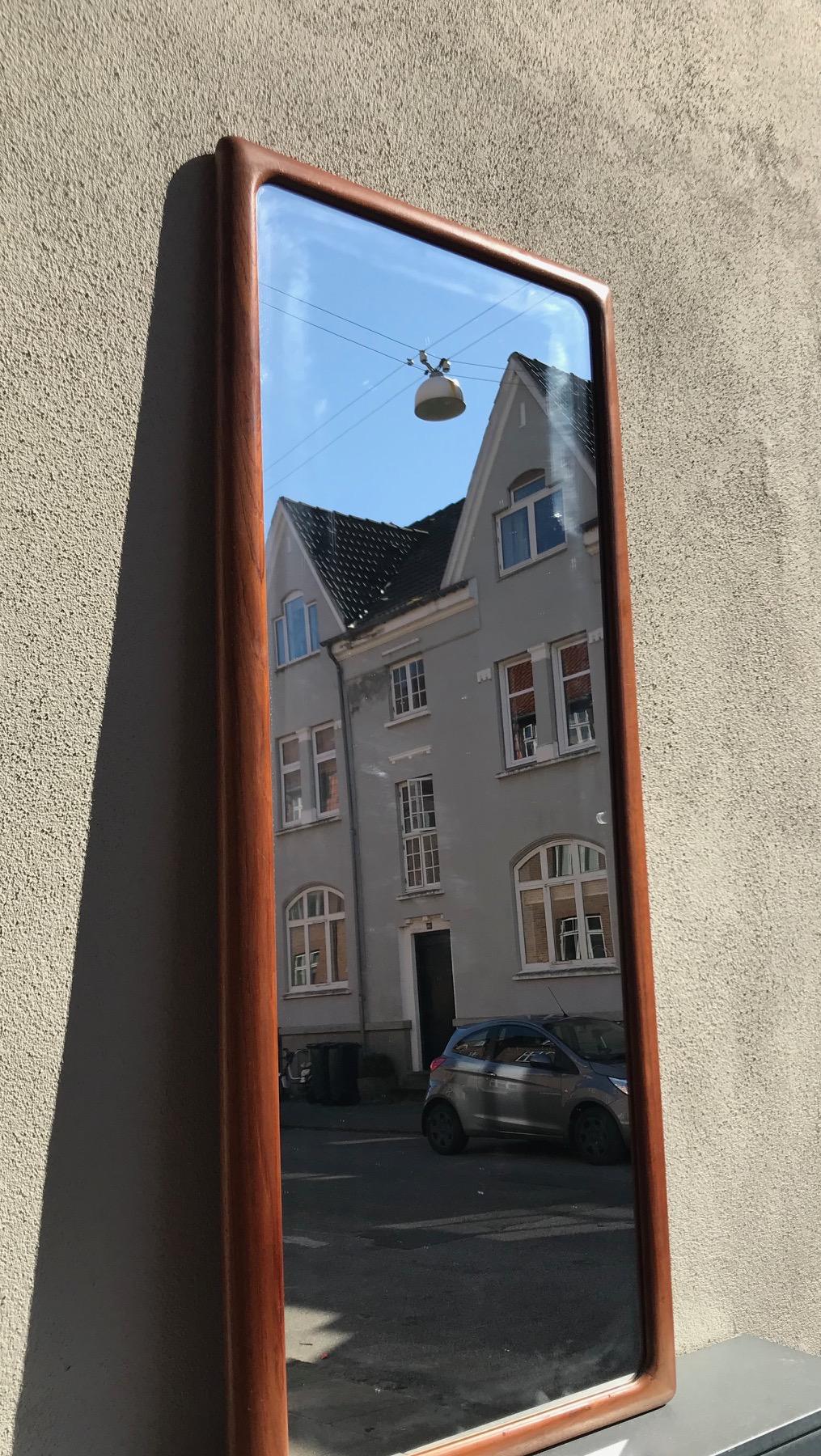 Danish Modern Teak Wall Mirror by Johannes Andersen for CFC Silkeborg, 1960s In Good Condition In Esbjerg, DK