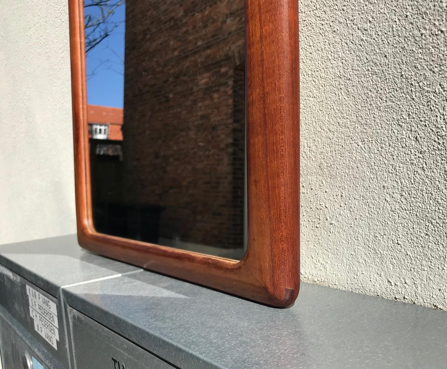 Mid-20th Century Danish Modern Teak Wall Mirror by Johannes Andersen for CFC Silkeborg, 1960s