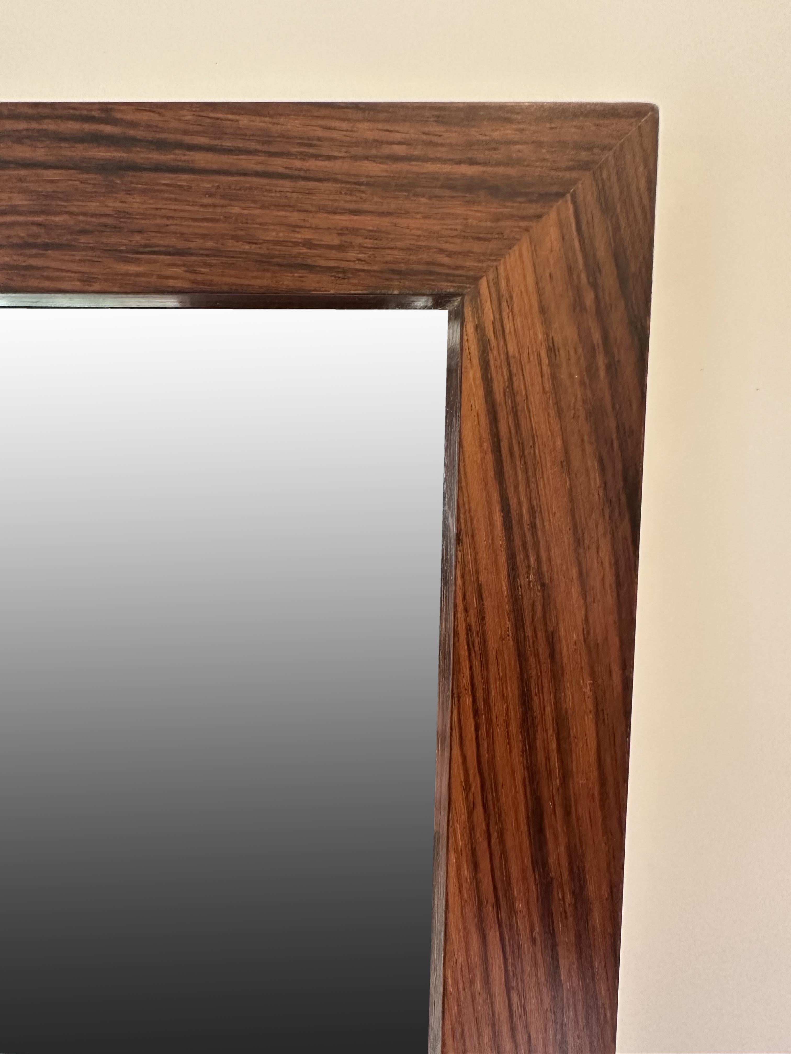 Scandinavian Modern Danish Modern Rosewood Wall Mirror For Sale