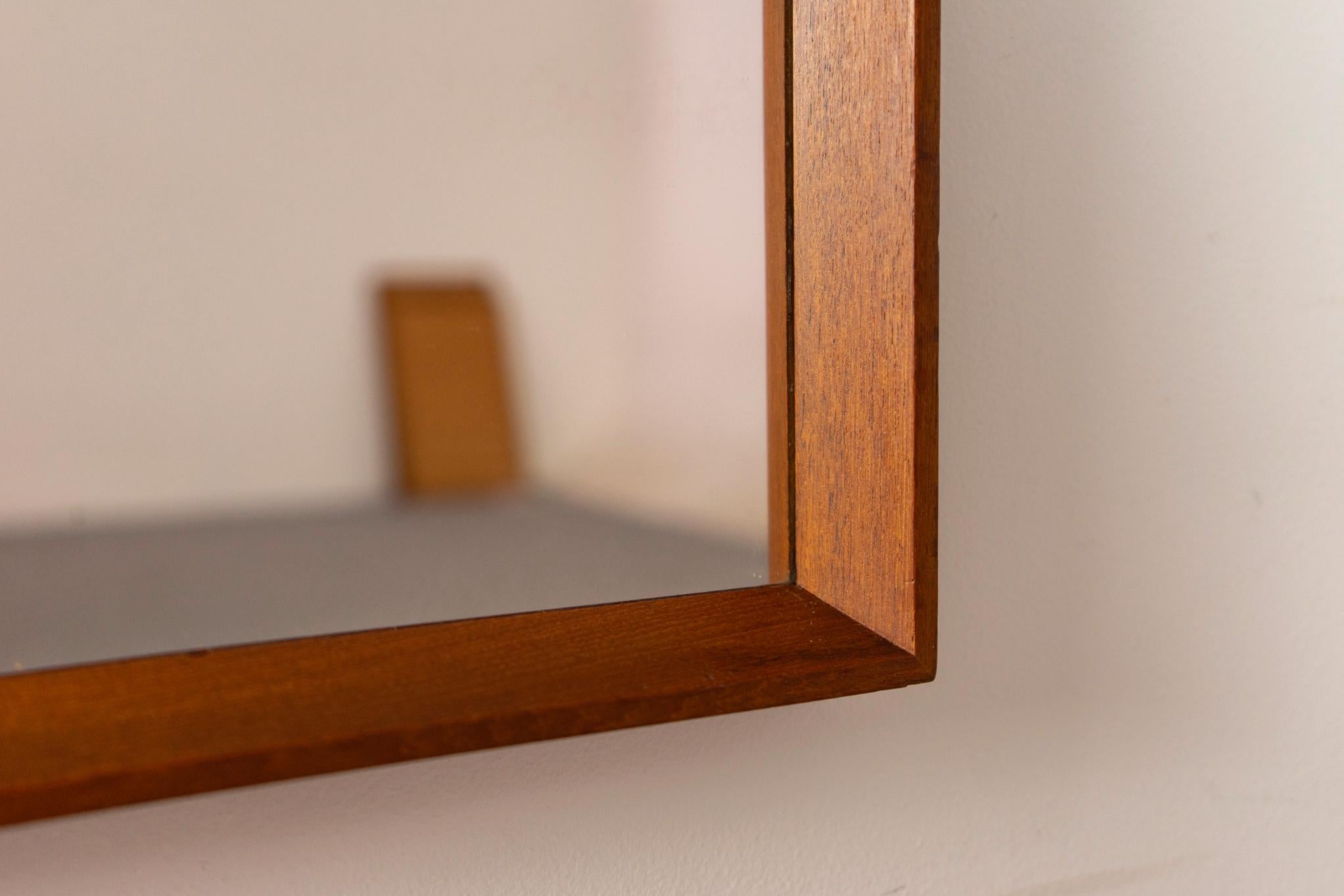 Espejo de pared moderno danés de teca Escandinavo moderno en venta