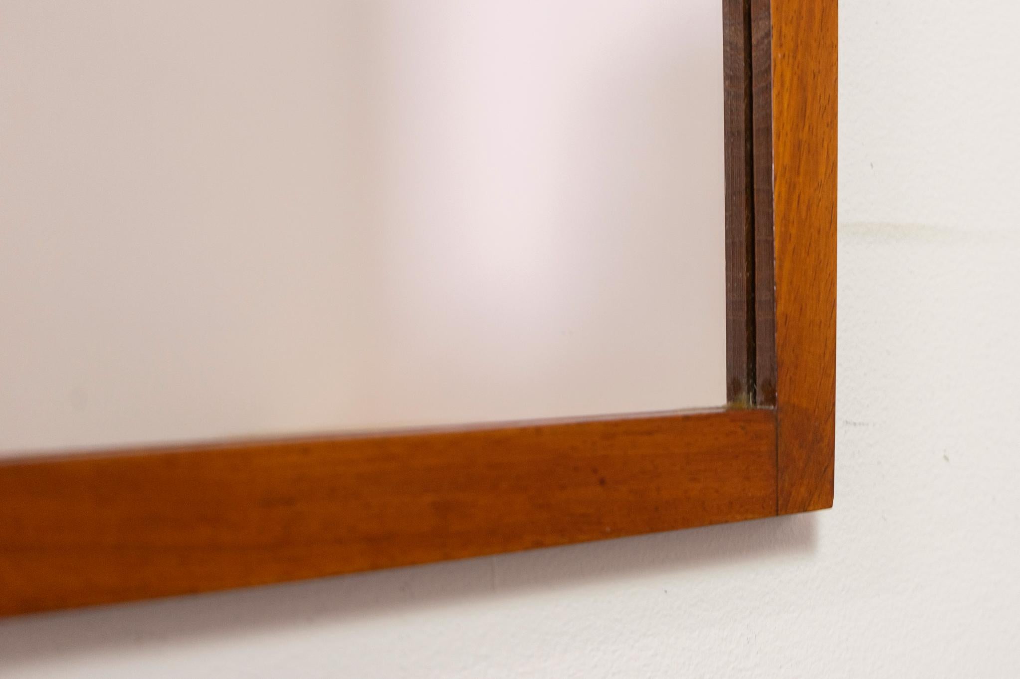 Danese Specchio da parete danese moderno in teak in vendita