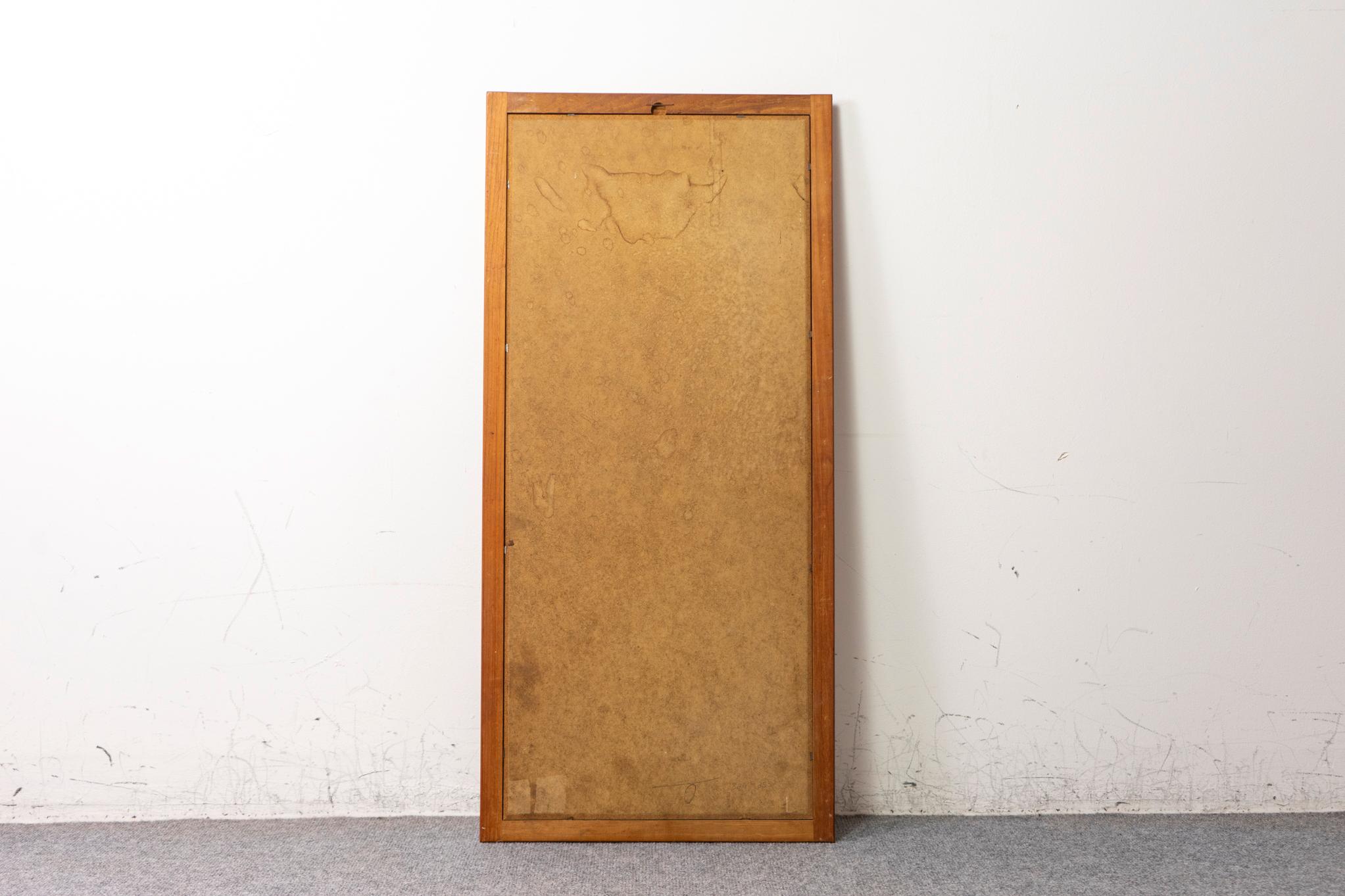 Specchio da parete danese moderno in teak in vendita 2