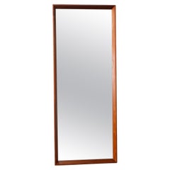 Specchio da parete danese moderno in teak