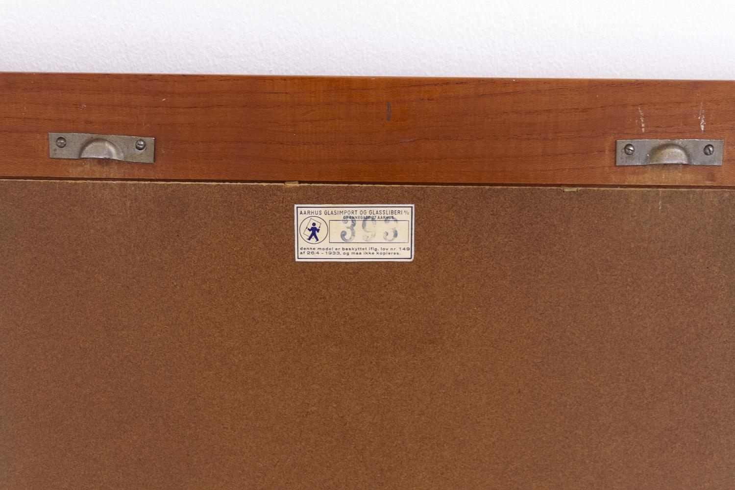 Danish Modern Teak Wall Mirror with Shelf by Jansen Spejle, 1960s. For Sale 2
