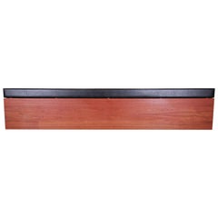 Danish Modern Teak Wall-Mount Floating King Size Headboard, 1960s