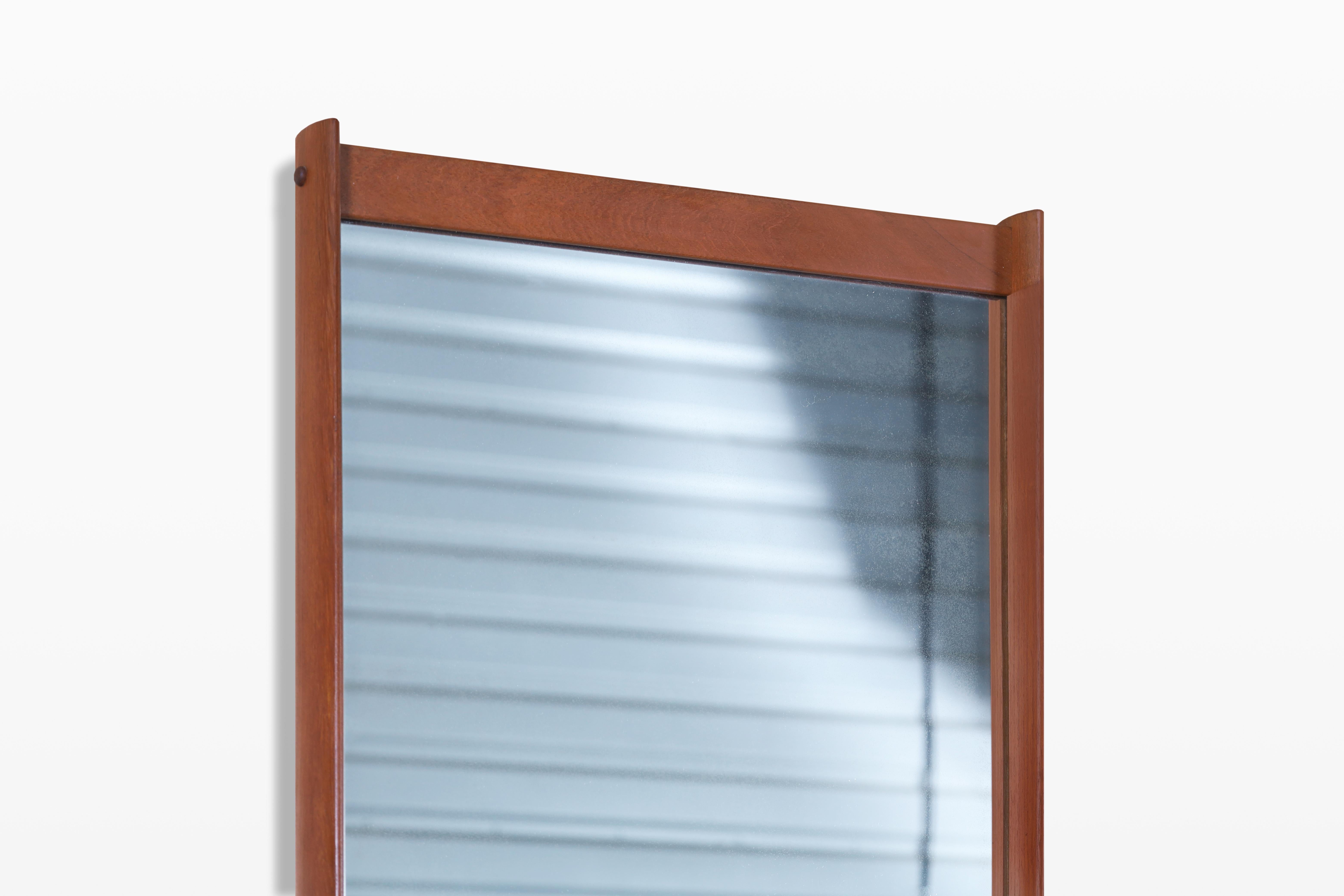 Specchio da parete in teak moderno danese con mensola di Kai Kristiansen in vendita 5