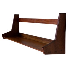Danish Modern Teak Wall-Mounted Shelf with Sculptural Side Supports
