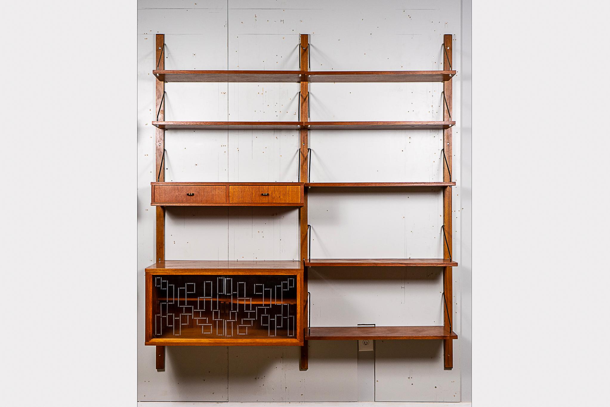 Teak Danish modern wall system, circa 1960's. Modular cabinetry and shelving, hang it anyway you like! 14