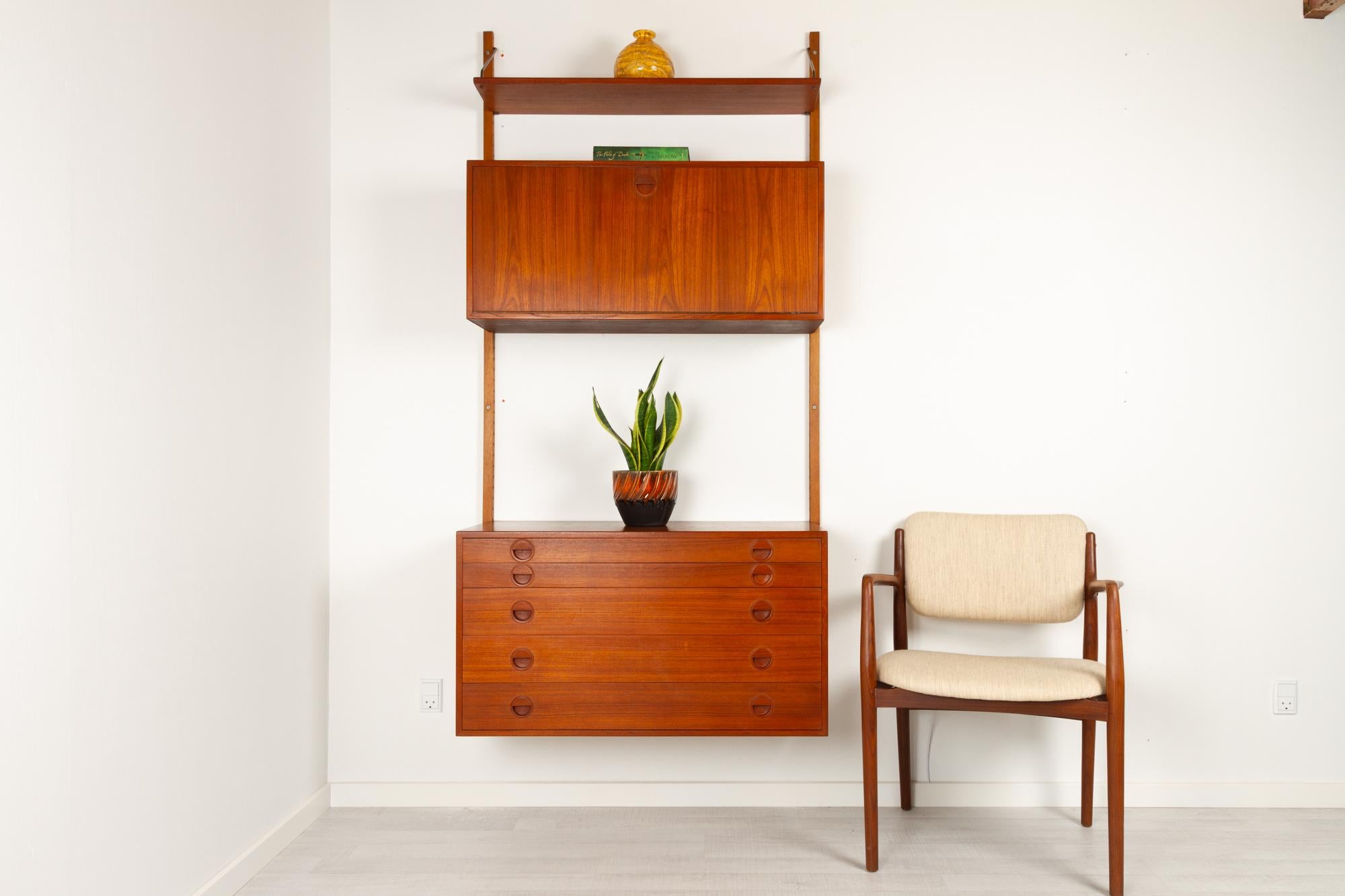 Danish Modern Teak Wall Unit by HG Furniture 1960s 8