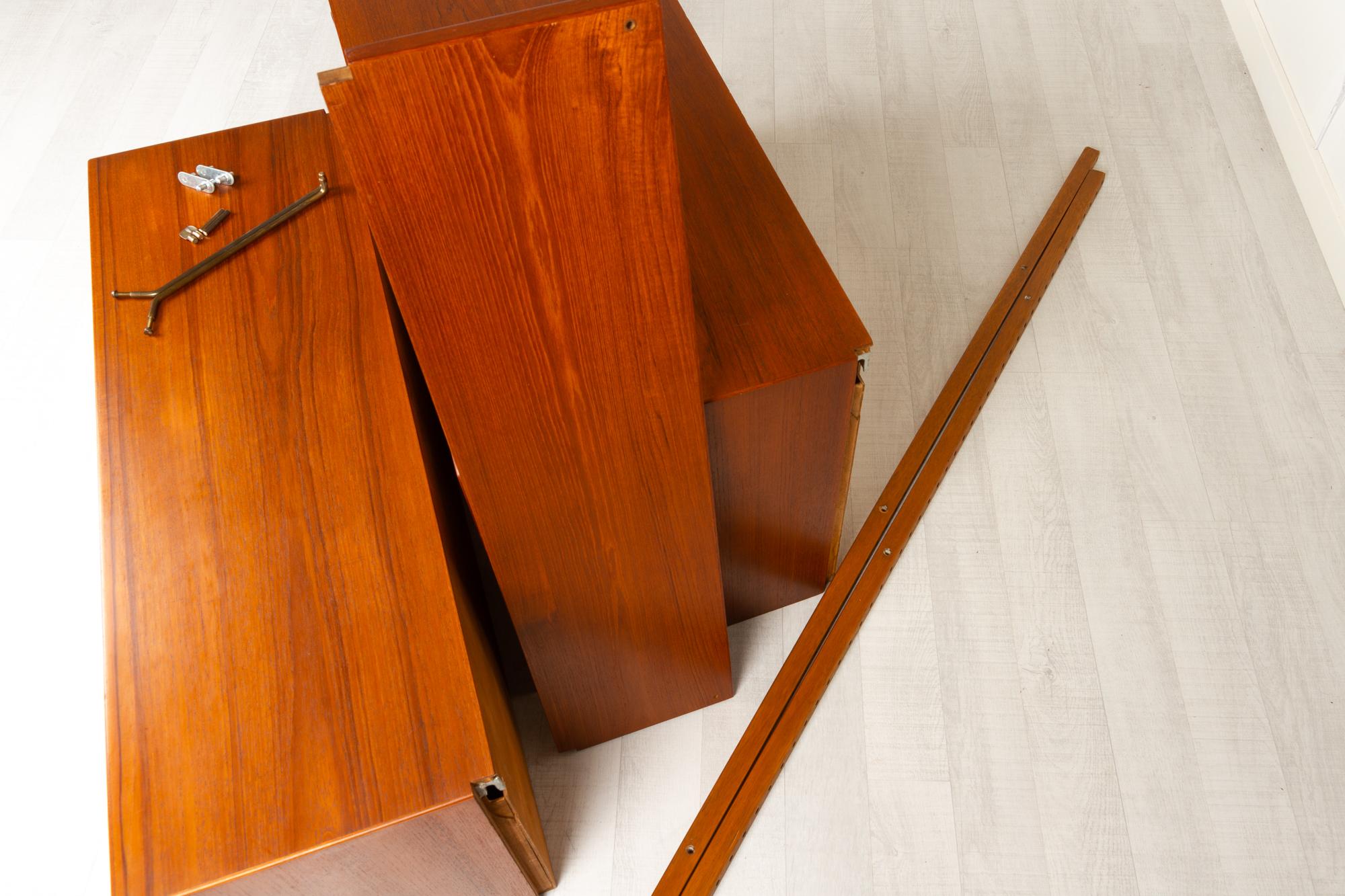 Danish Modern Teak Wall Unit by HG Furniture 1960s 14