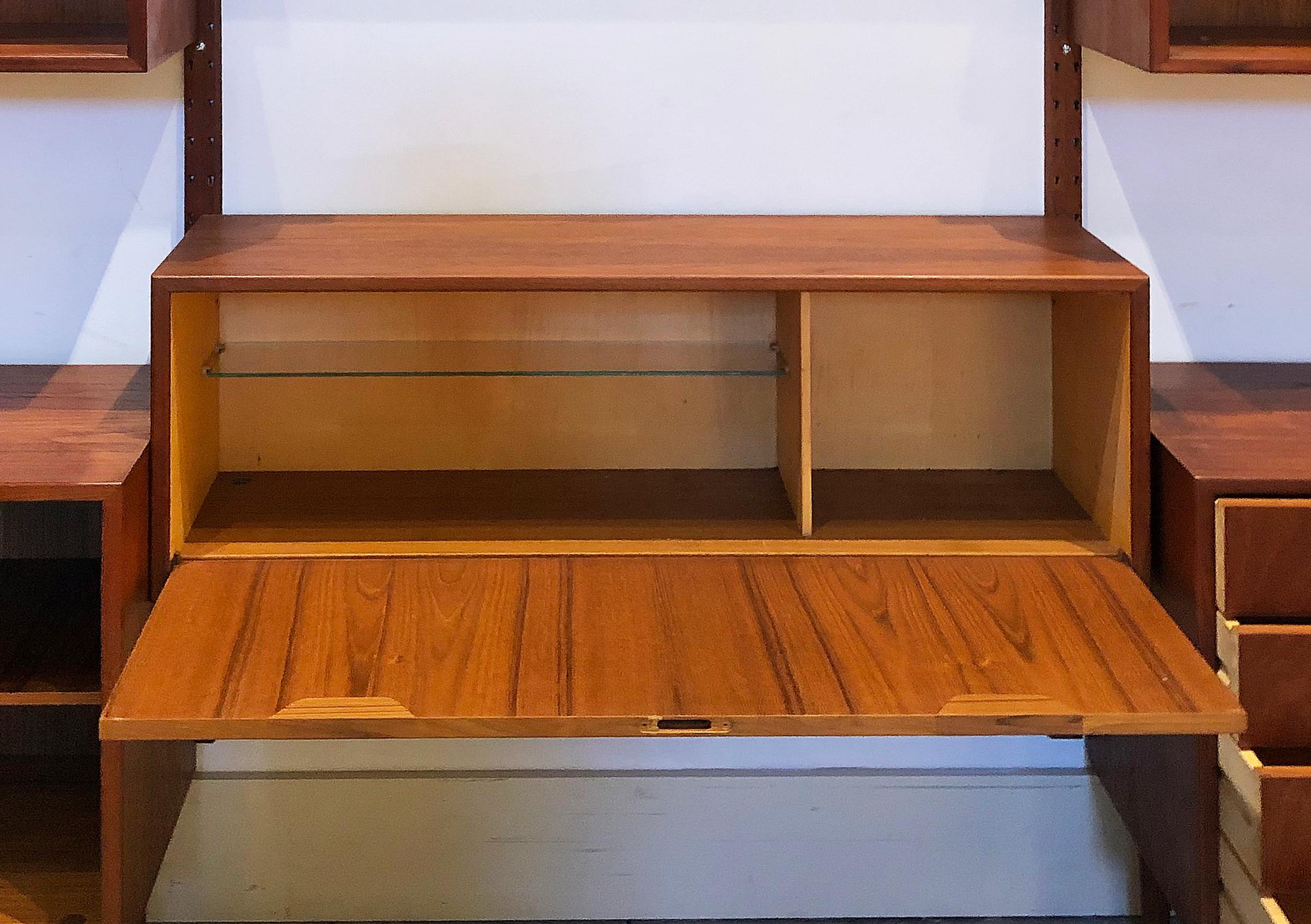 Mid-20th Century  Danish Modern Teak Wall Unit by Poul Cadovius, Attributed, 1950s