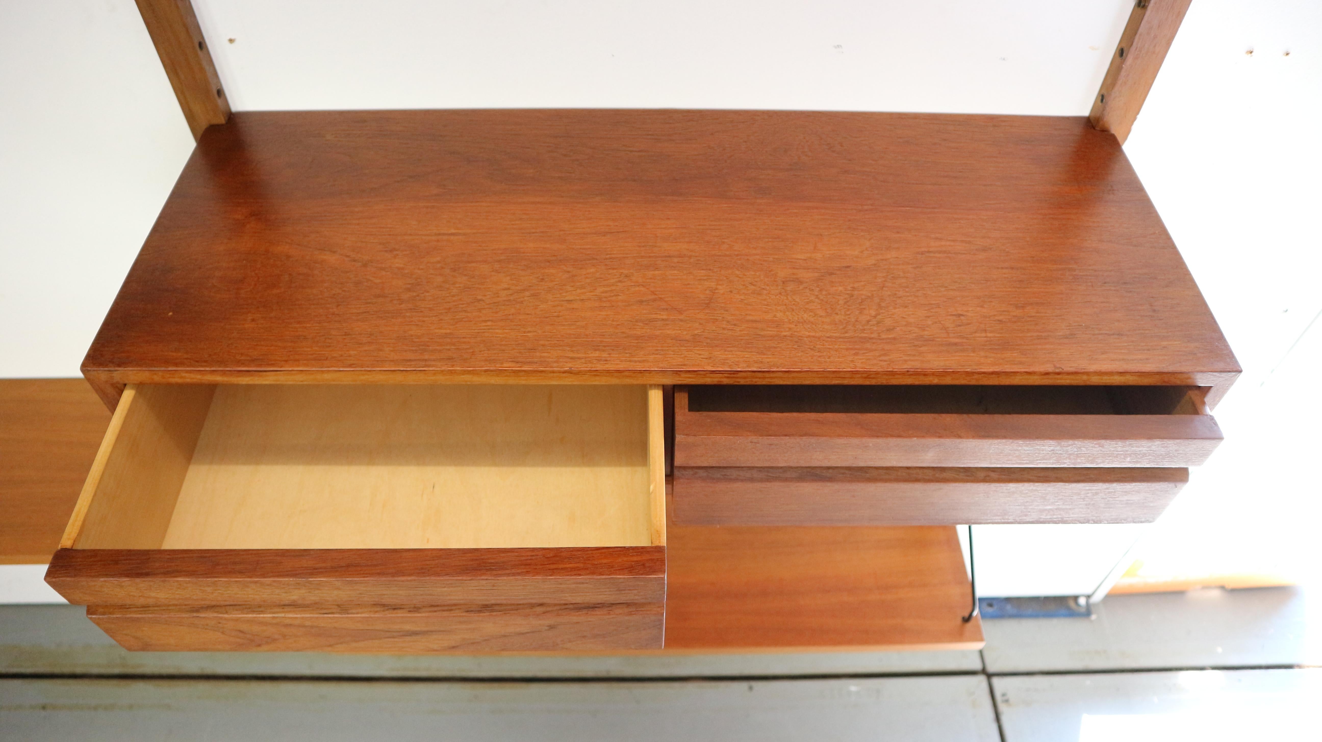 Danish Modern Teak Wall Unit or Home Office by Poul Cadovius for Cado, 1960 10