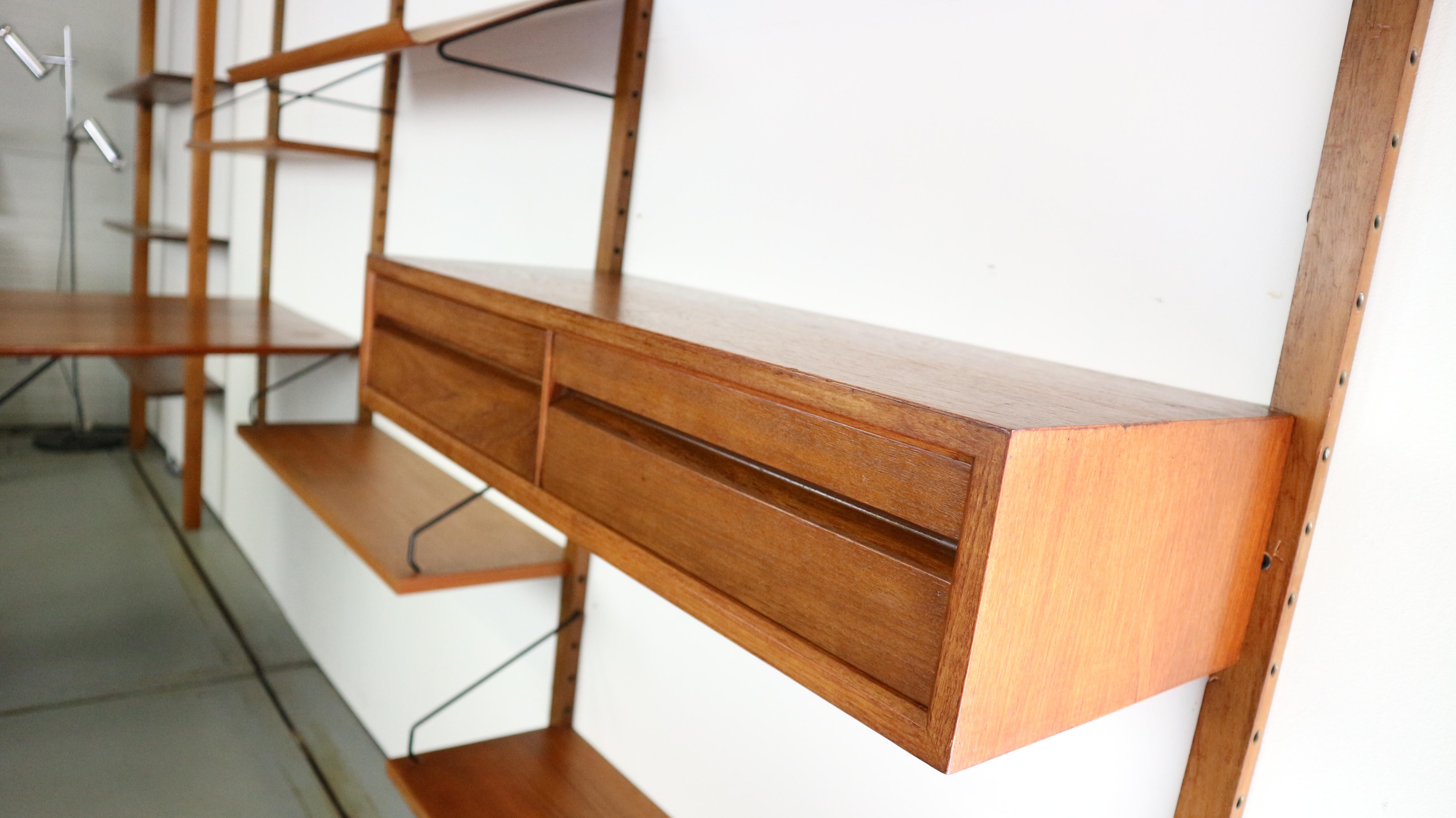 Danish Modern Teak Wall Unit or Home Office by Poul Cadovius for Cado, 1960 11