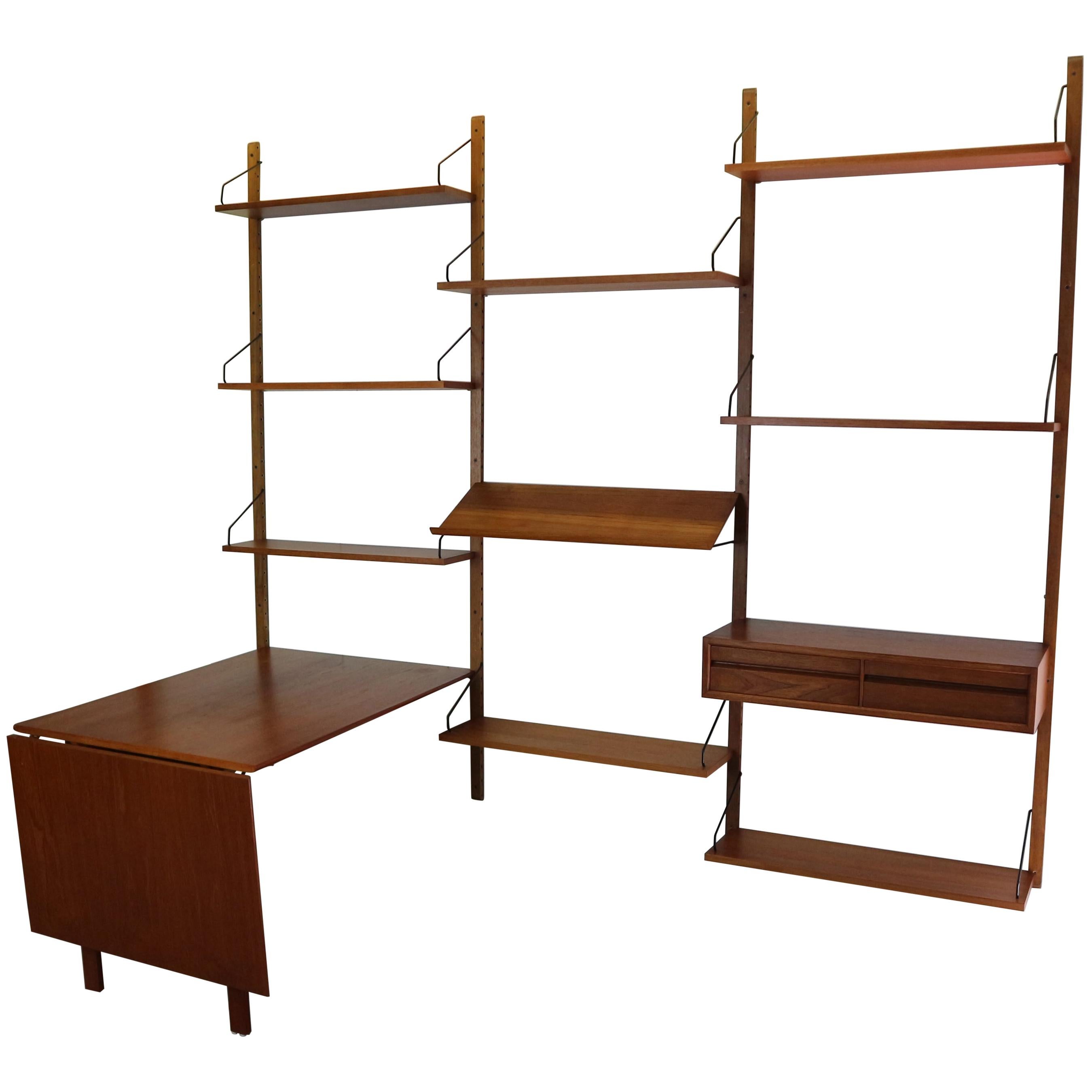 Danish Modern Teak Wall Unit or Home Office by Poul Cadovius for Cado, 1960