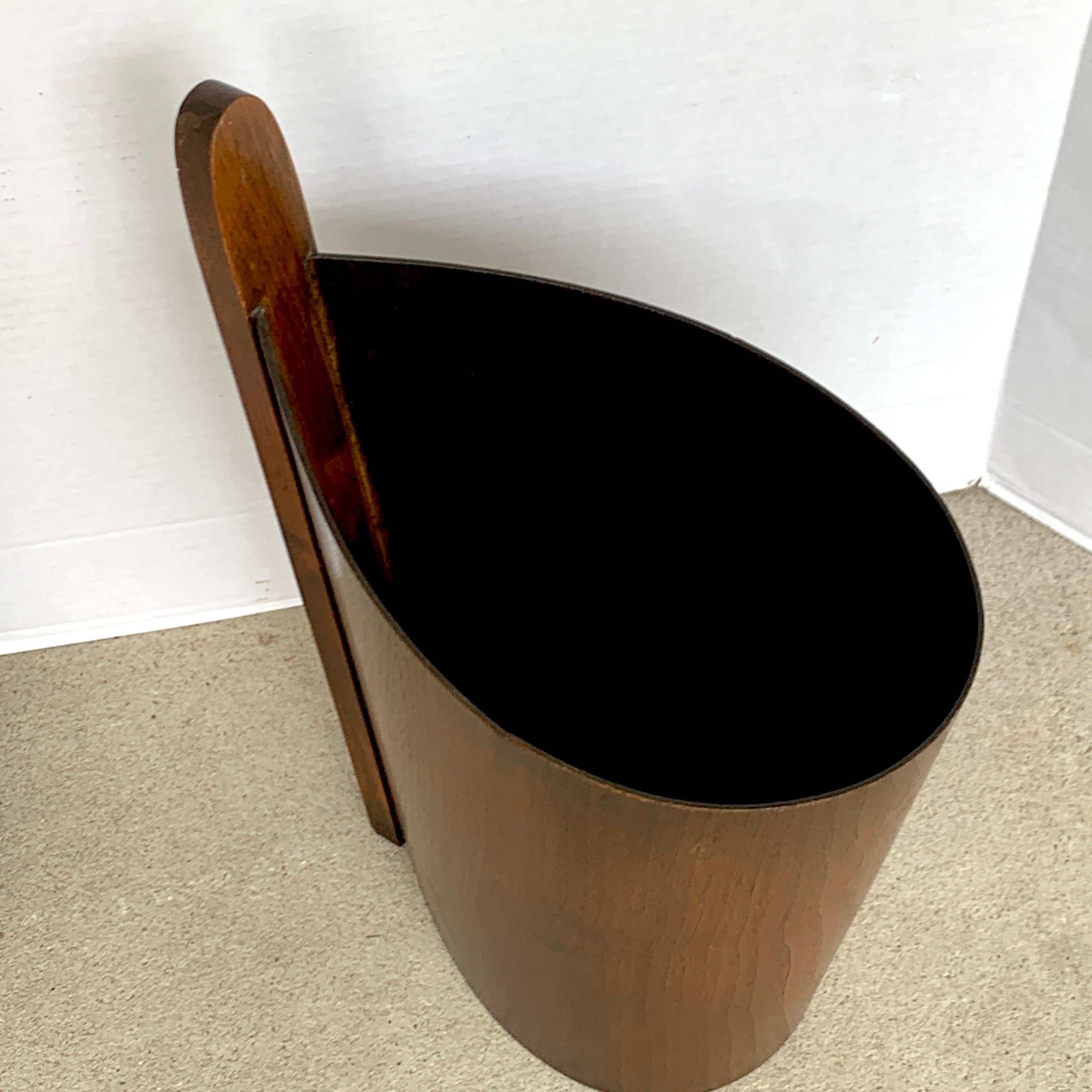 Danish Modern Teak and Walnut Handled Wastepaper Basket, by P. S. Heggen For Sale 3