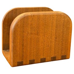 Danish Modern Teak & Walnut Napkin Holder