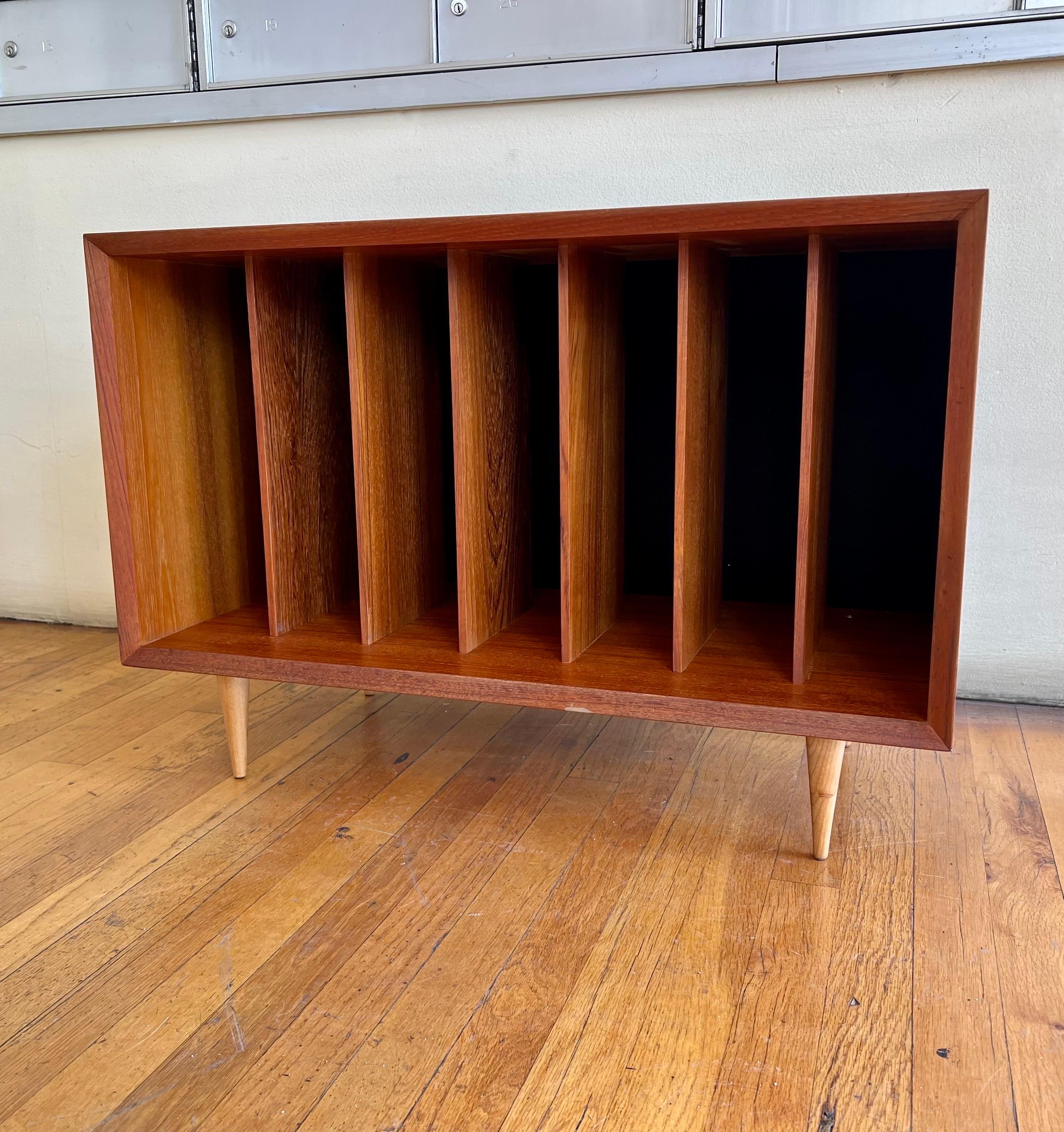 Danish Modern Teak and Walnut Rare Record Cabinet by Poul Cadivous 2