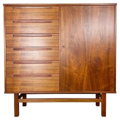 Danish Modern Teak Wardrobe, Gentleman's Chest by Nils Jonsson
