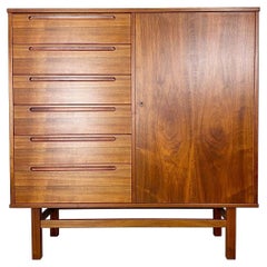 Danish Modern Teak Wardrobe, Gentleman's Chest by Nils Jonsson