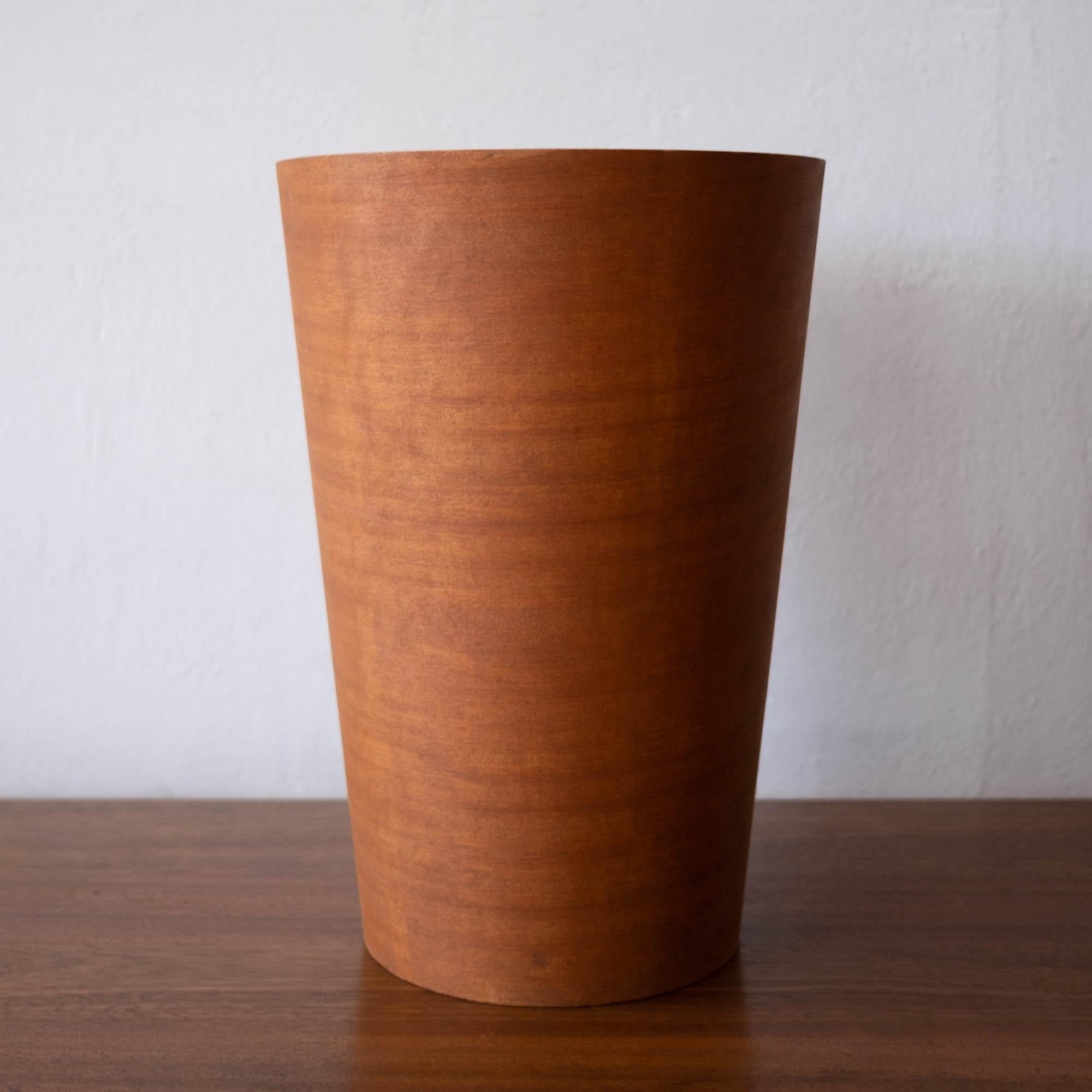 Midcentury Danish modern teak trash can, 1960s.