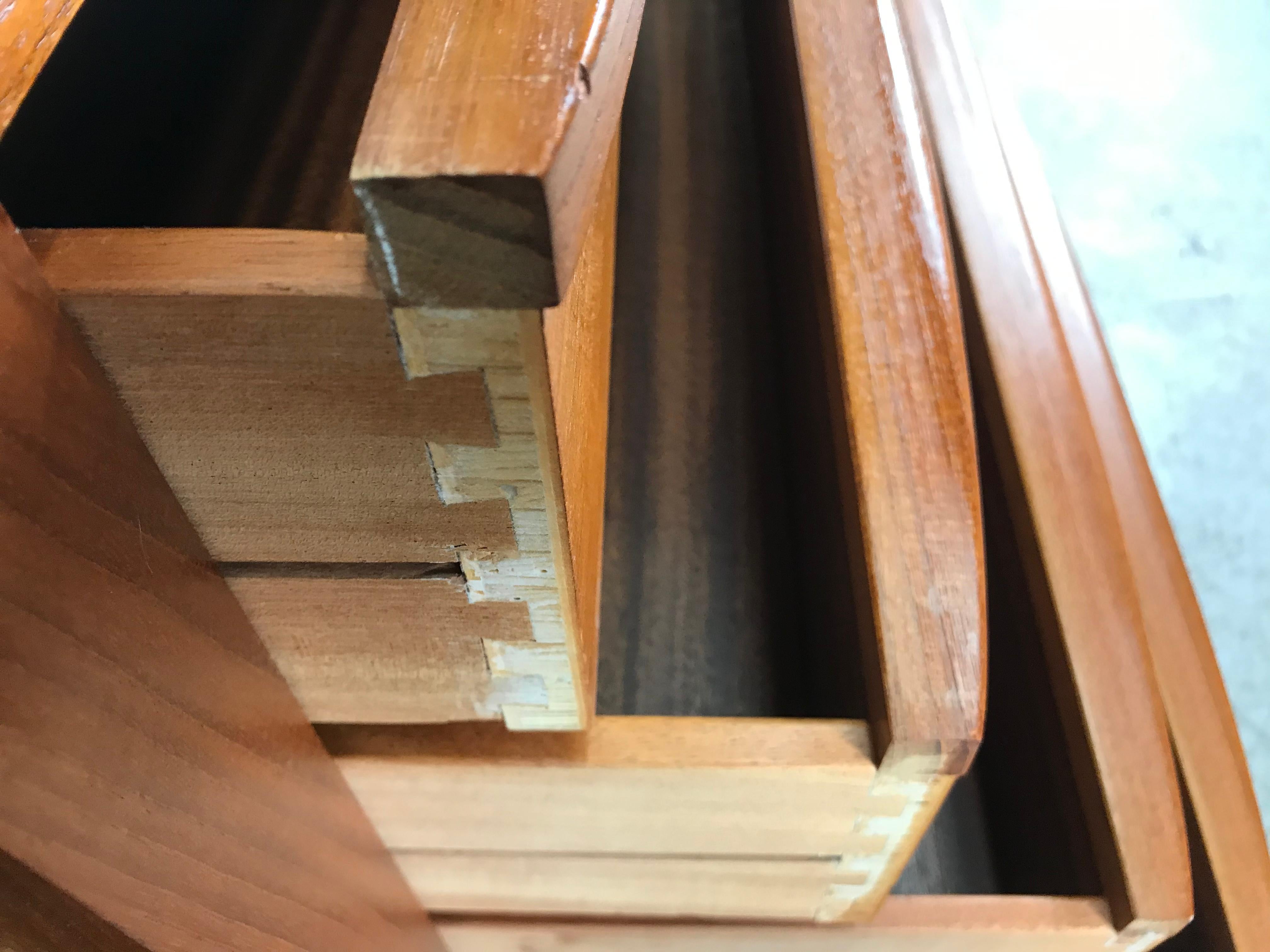 Birch Danish Modern Teak Wood Credenza / Sideboard, Tambour Doors Ib Kofod-Larsen