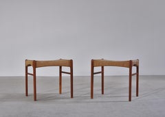 Danish Modern Teak Wood Stools by Arne Wahl Iversen from the 1960s