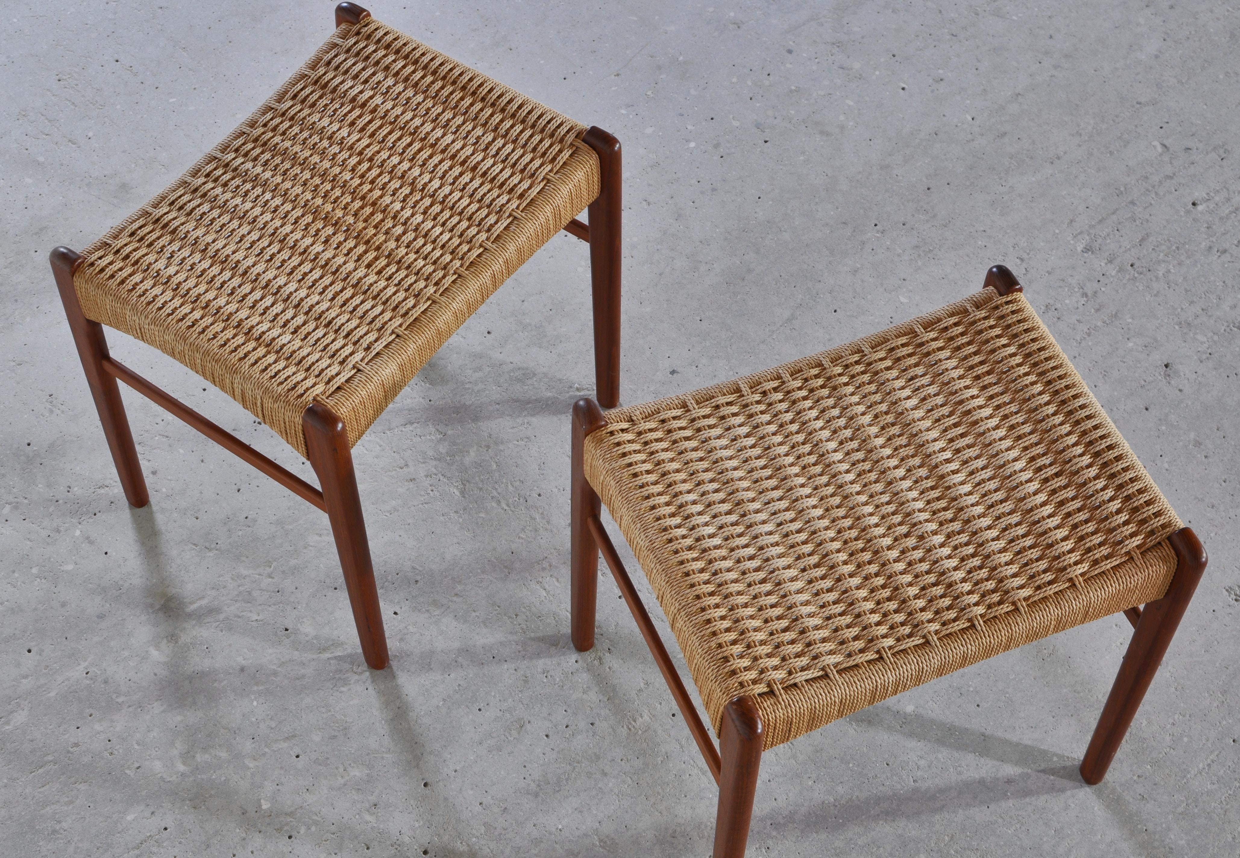 Danish Modern Teak Wood Stools by Arne Wahl Iversen from the 1960s 1