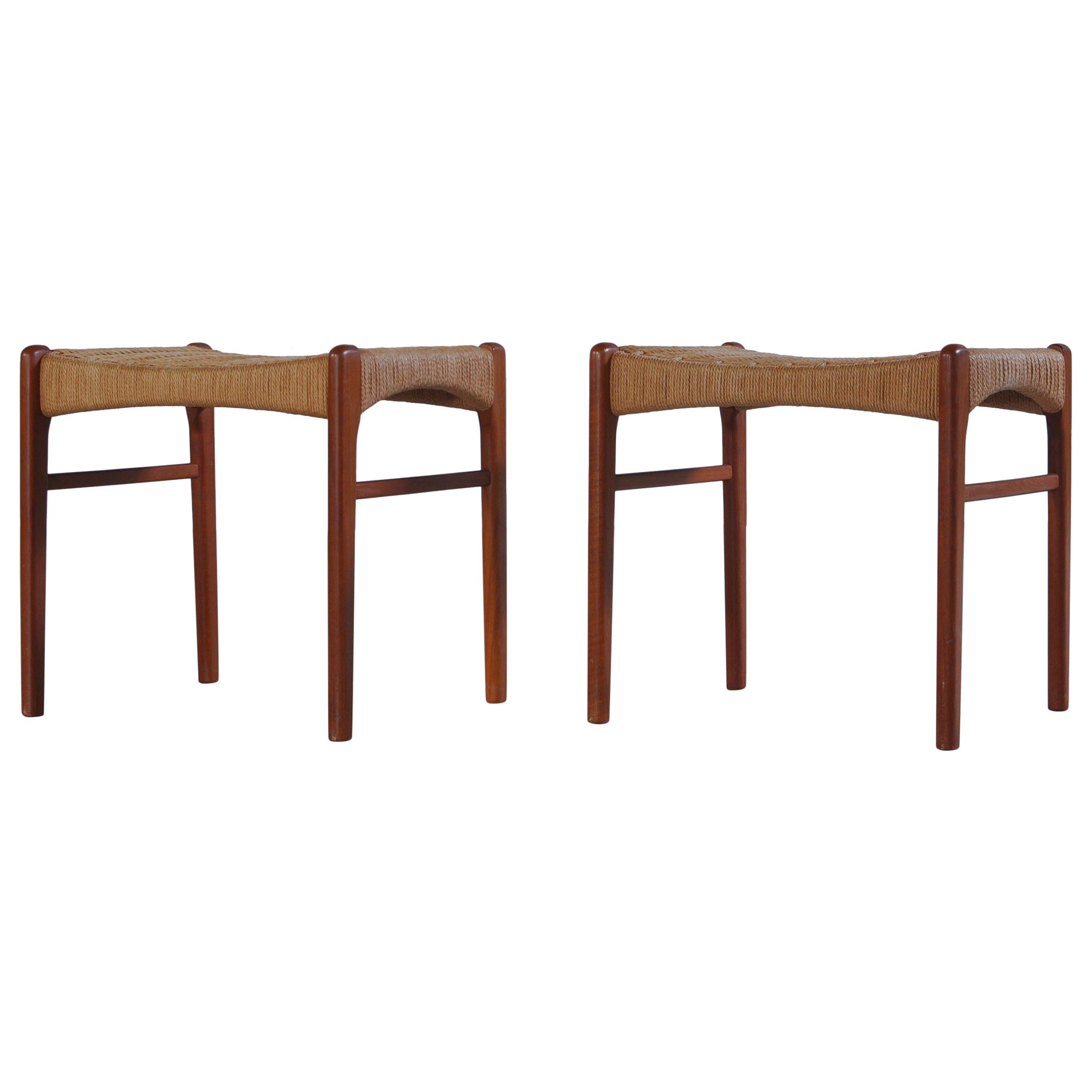 Danish Modern Teak Wood Stools by Arne Wahl Iversen from the 1960s