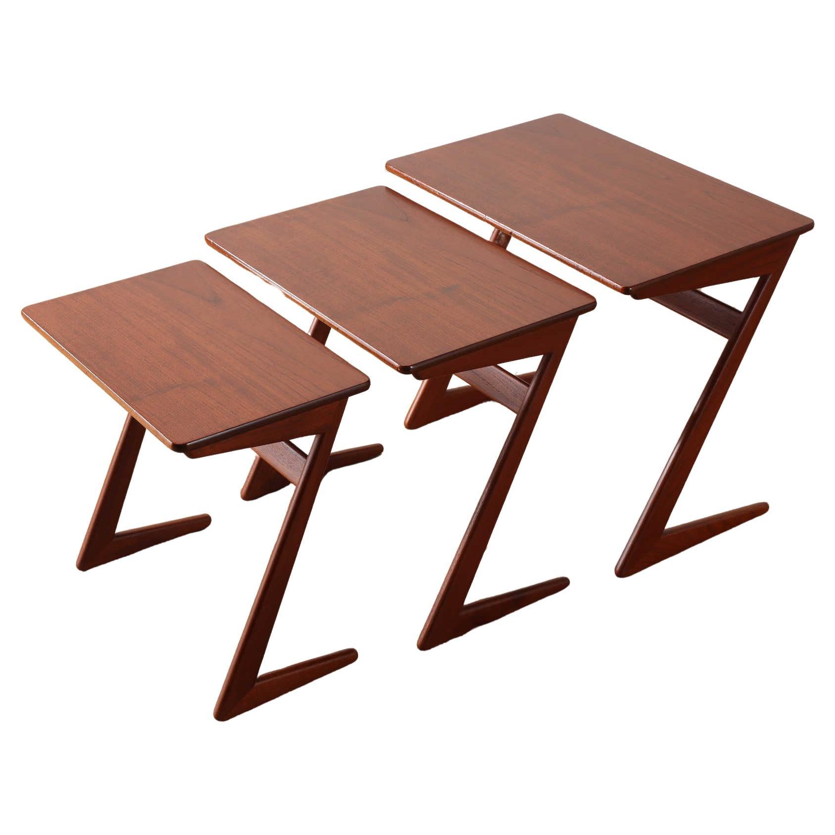Danish Modern Teek Nesting Tables by Heltborg Mobler