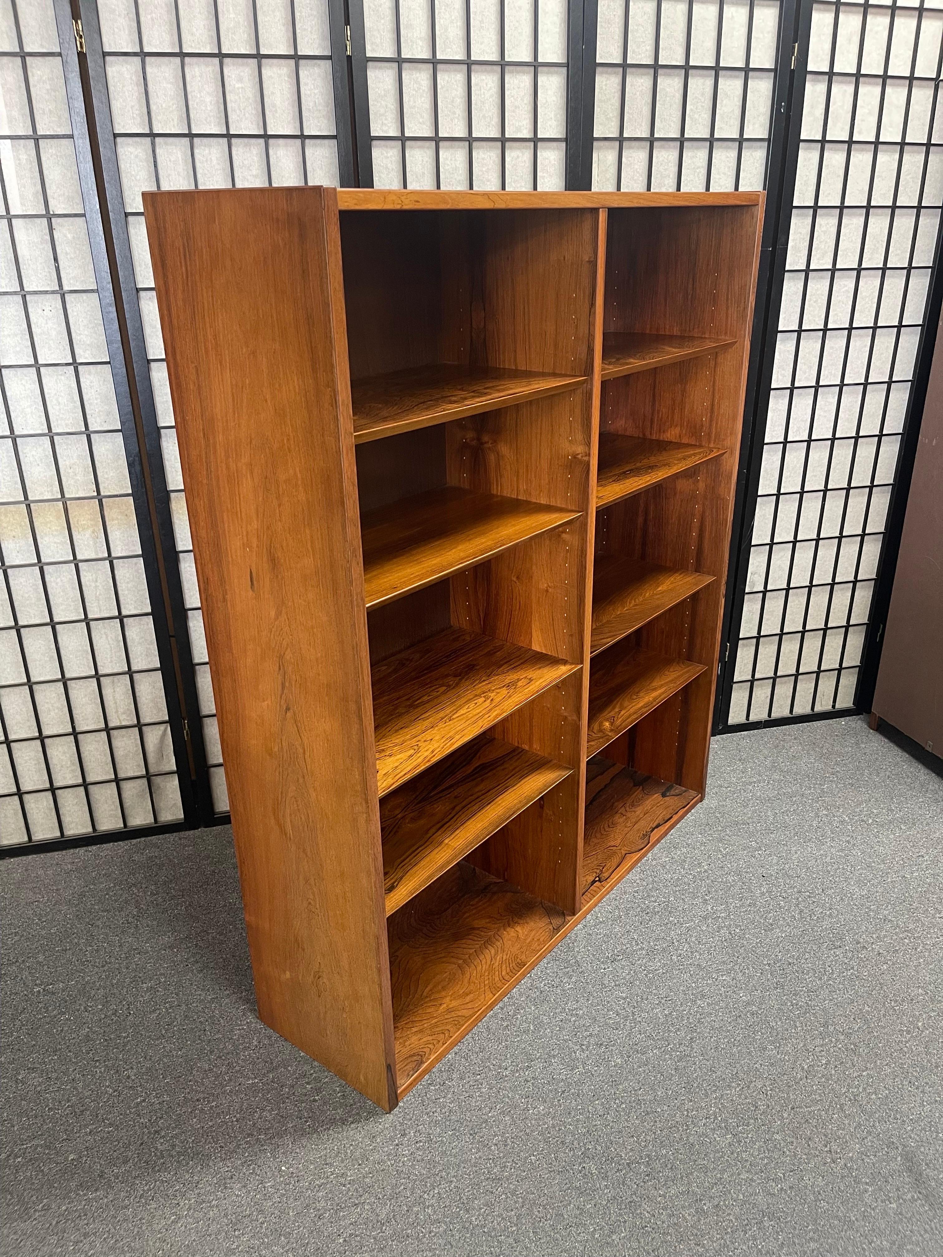 Danish Modern Ten Shelf Rosewood Bookcase in the Style of Poul Hundevad For Sale 7