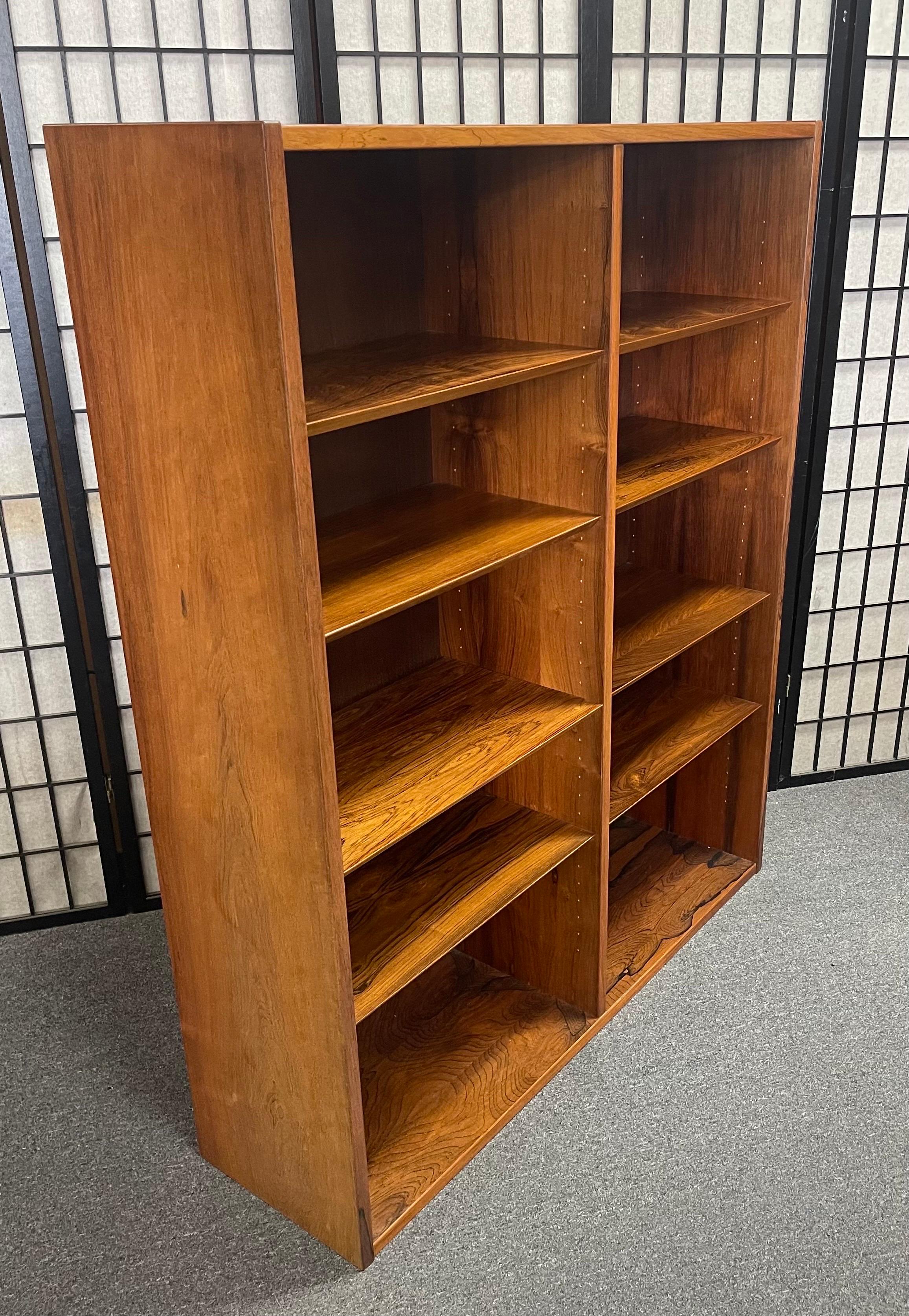 Danish Modern Ten Shelf Rosewood Bookcase in the Style of Poul Hundevad For Sale 8