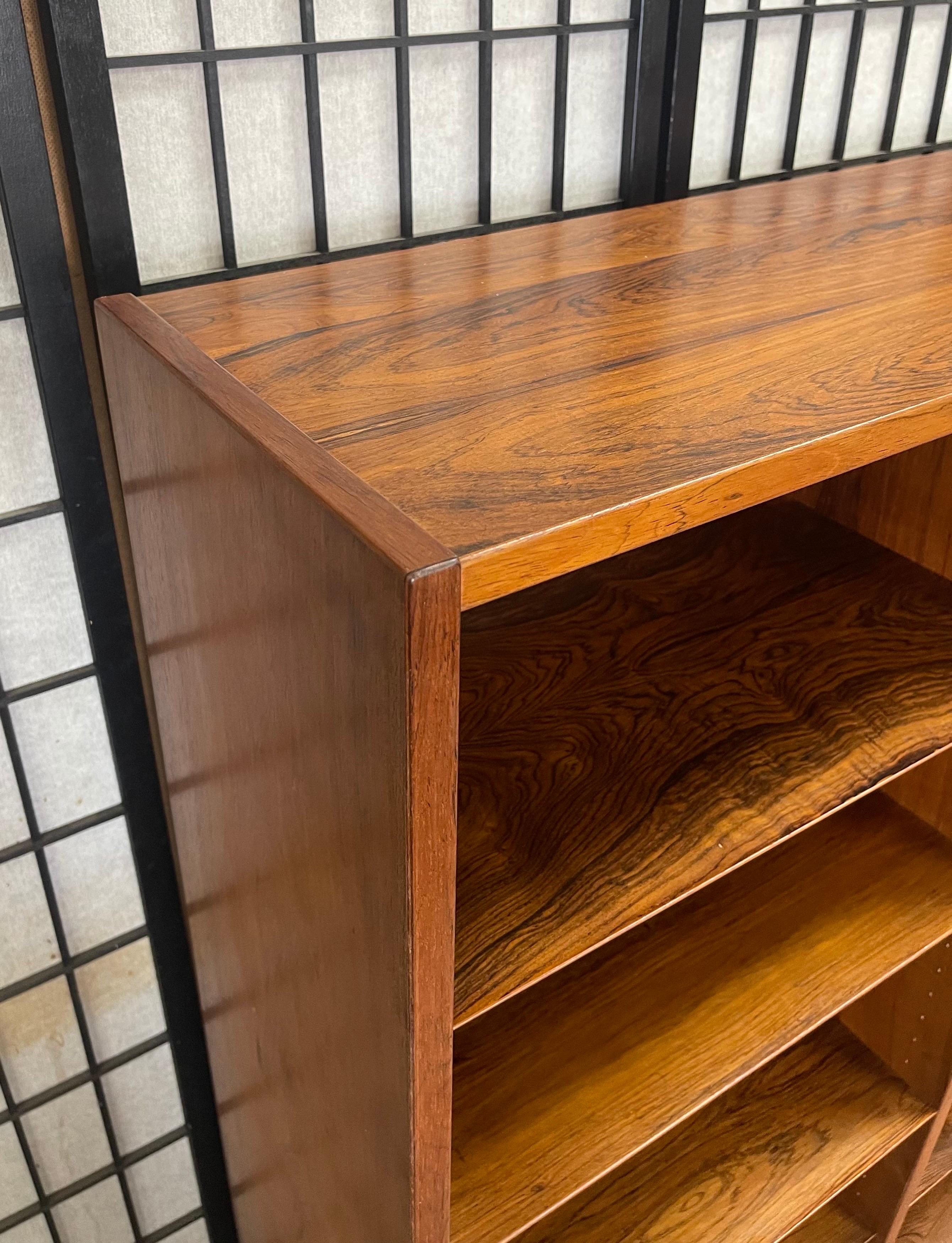 Danish Modern Ten Shelf Rosewood Bookcase in the Style of Poul Hundevad For Sale 3