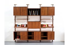 Danish Modern Tension Pole Wall Unit System by Poul Cadovius