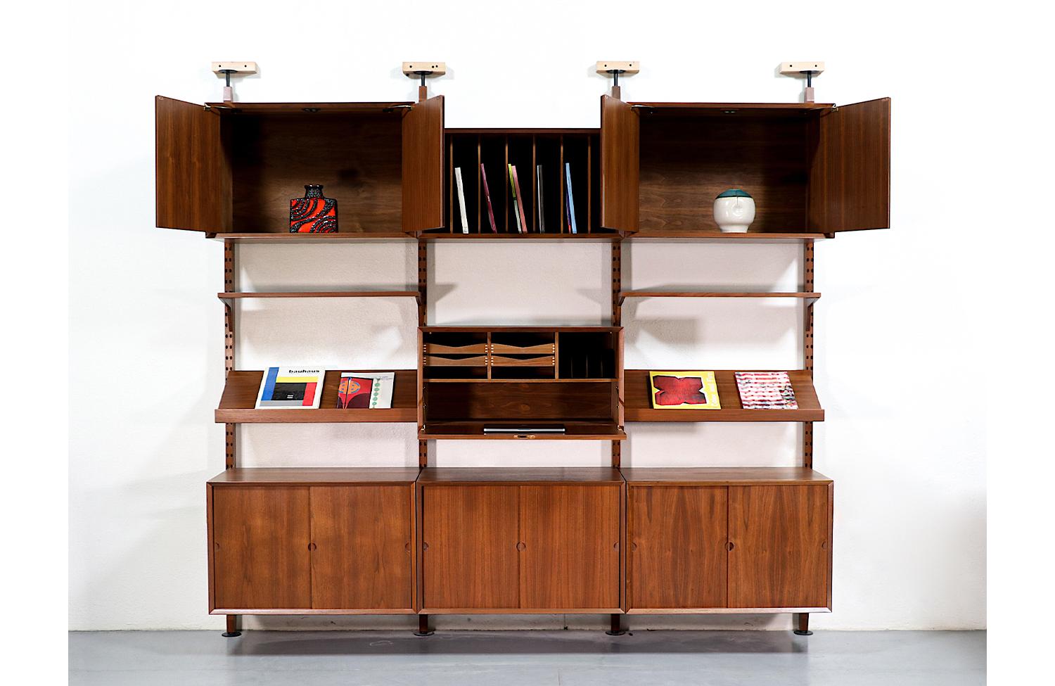 Mid-Century Modern Danish Modern Tension Pole Wall Unit System by Poul Cadovius
