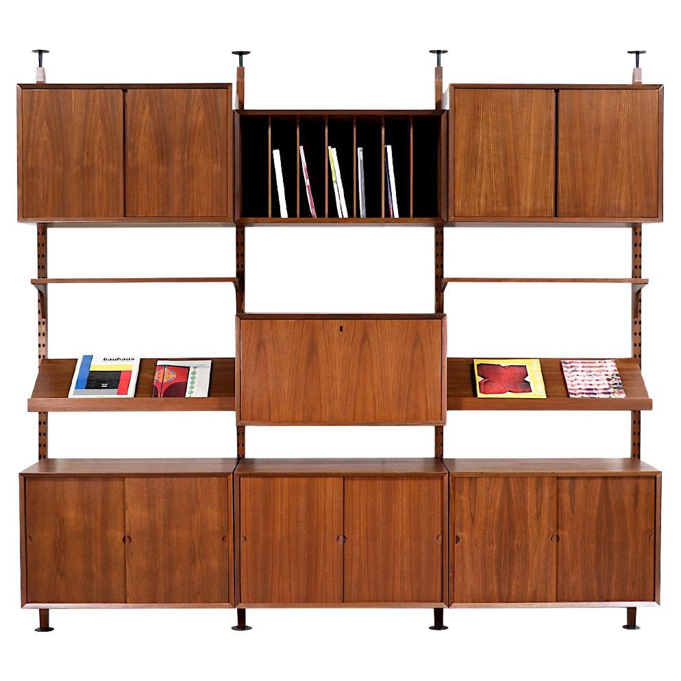 Danish Modern Tension Pole Wall Unit System by Poul Cadovius