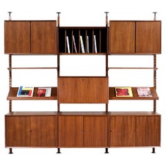 Danish Modern Tension Pole Wall Unit System by Poul Cadovius