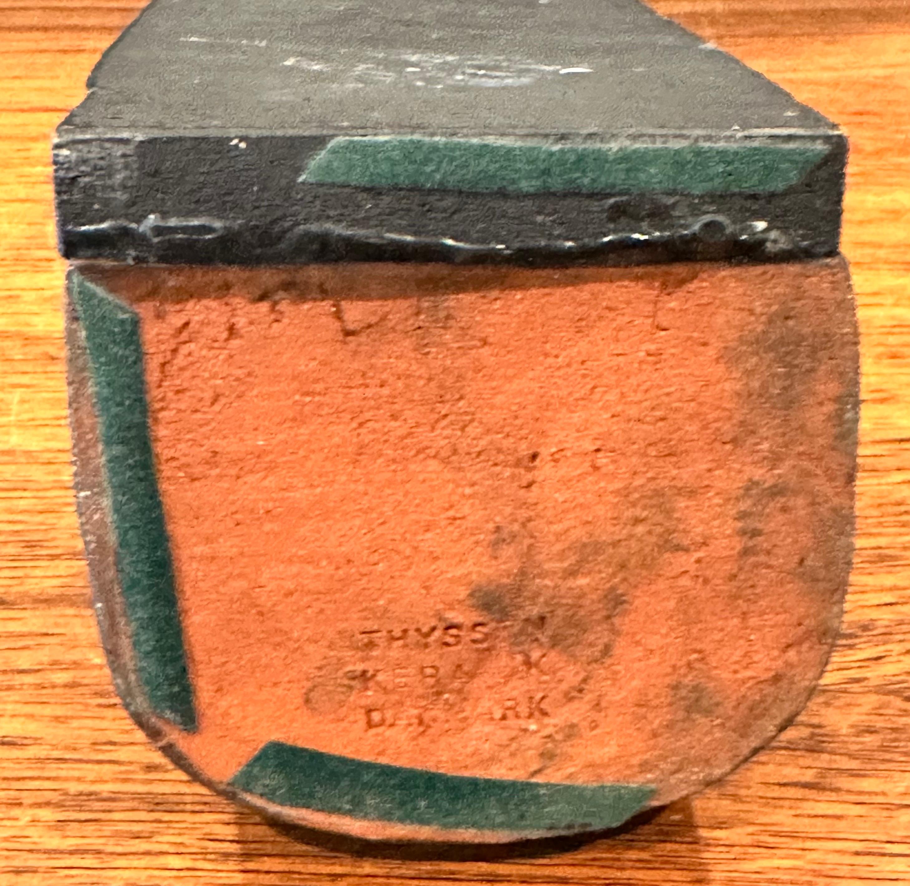 Danish Modern Terracotta Candle Holder by Thyssen Keramik For Sale 7