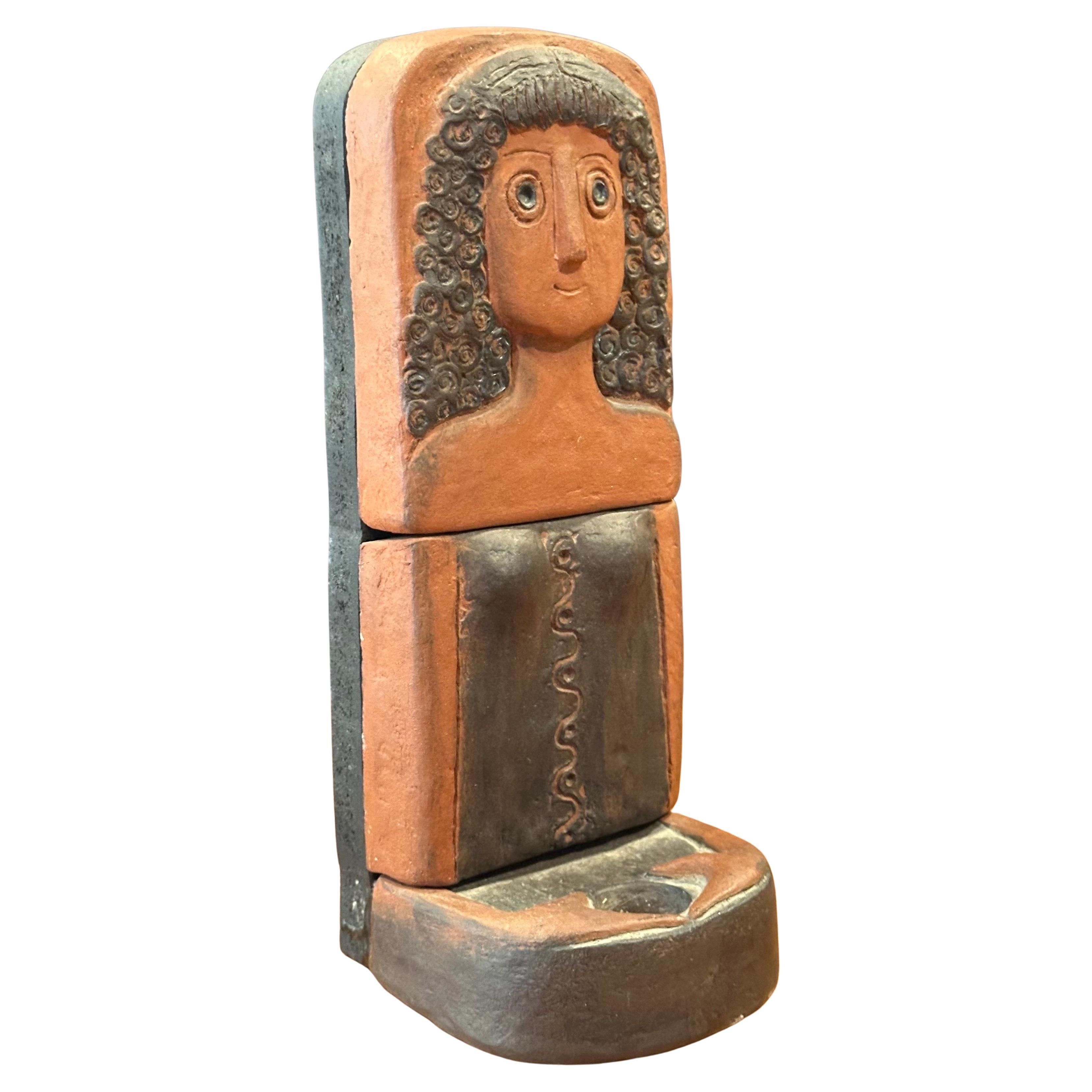 Danish Modern Terracotta Candle Holder by Thyssen Keramik For Sale 9