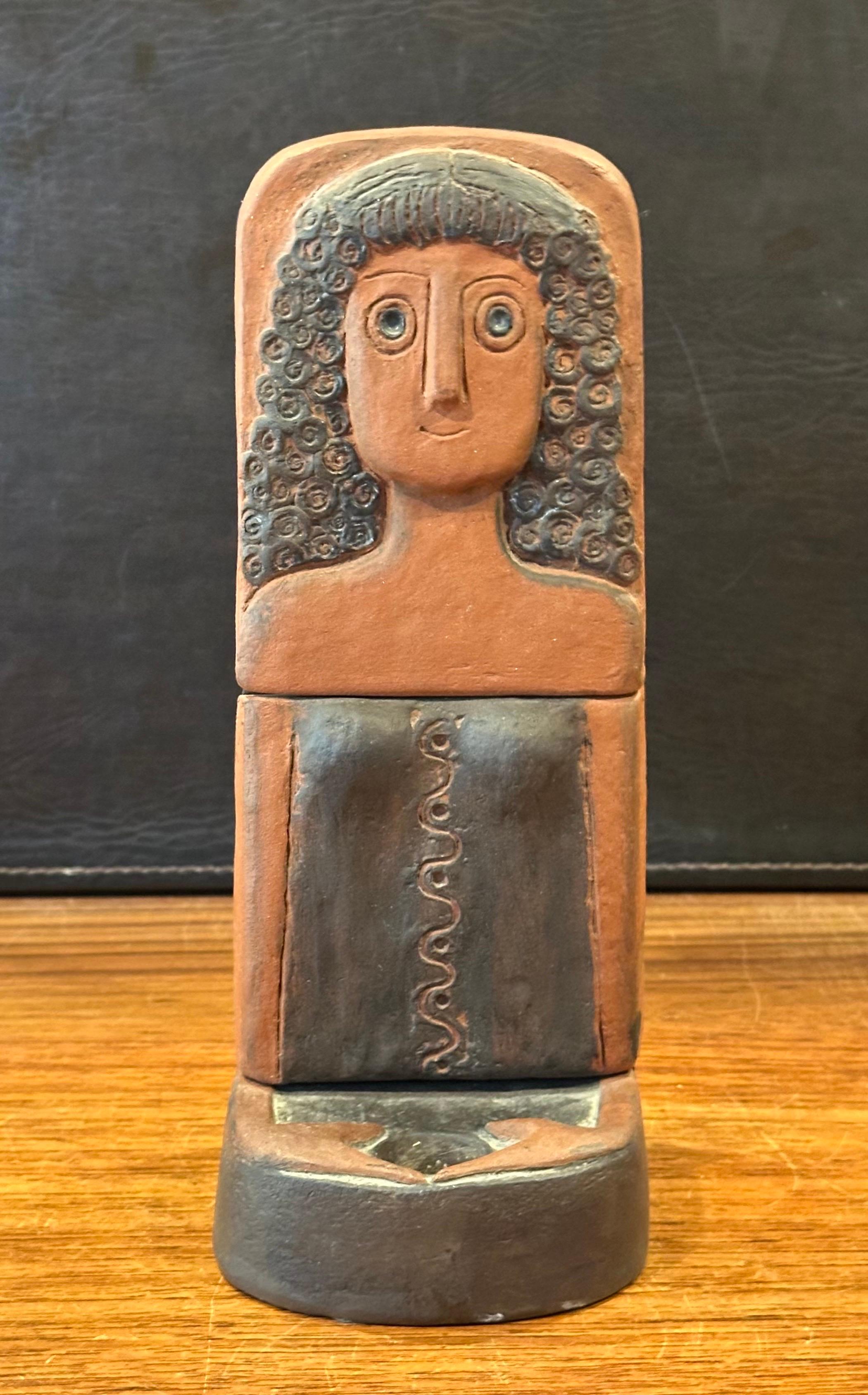 20th Century Danish Modern Terracotta Candle Holder by Thyssen Keramik For Sale