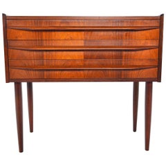 Danish Modern Three-Drawer Full Profile Rosewood Chest