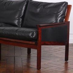 Danish Modern Three-Piece Sofa and Pair of Armchairs by Illum Wikkelso