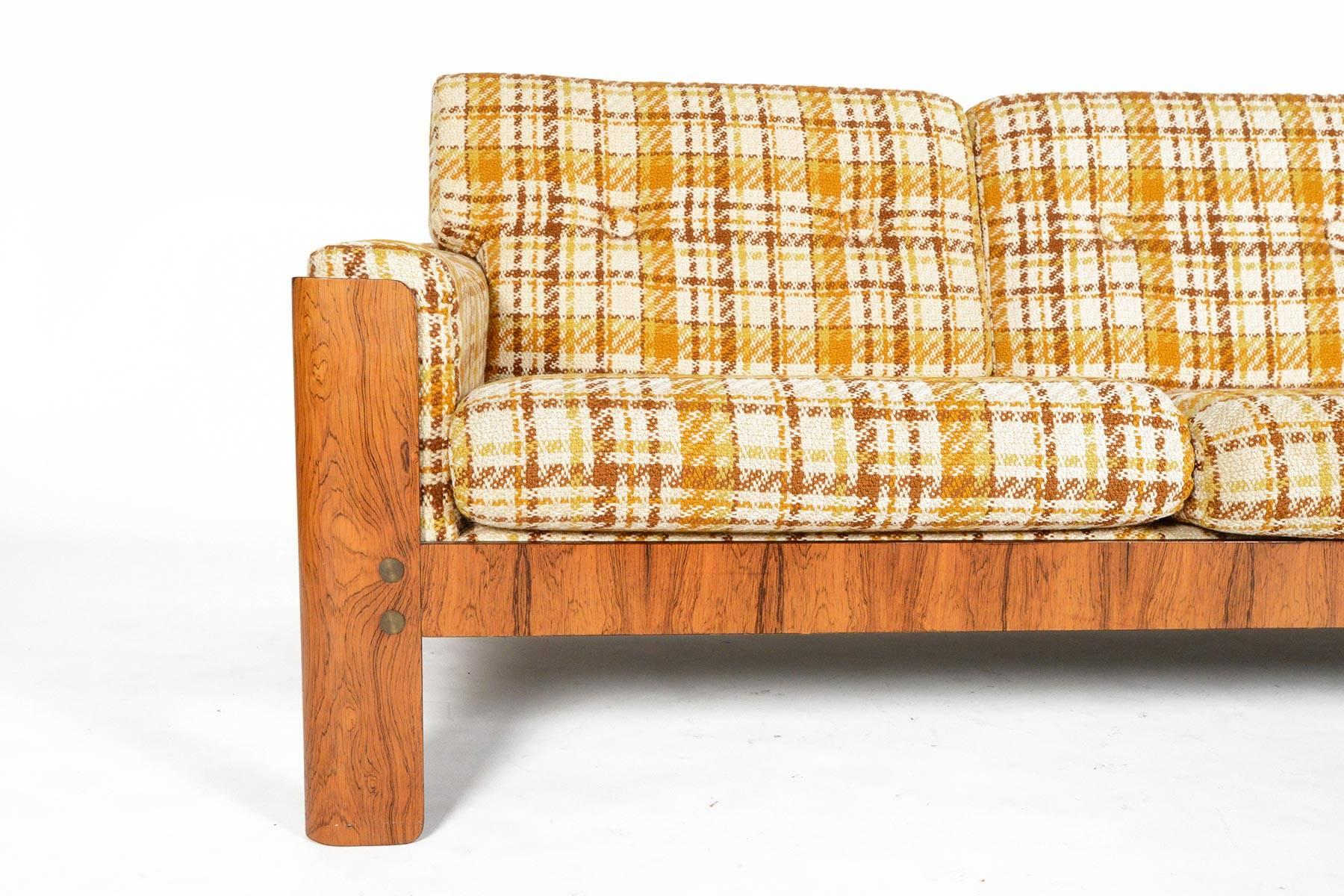 Scandinavian Modern Danish Modern Three-Seat Midcentury Sofa in Bent Ply and Rosewood