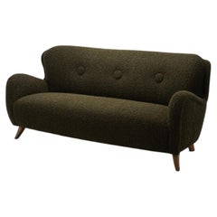  Danish Modern Three-Seater Sofa with Tufted Buttons, Denmark ca 1950s