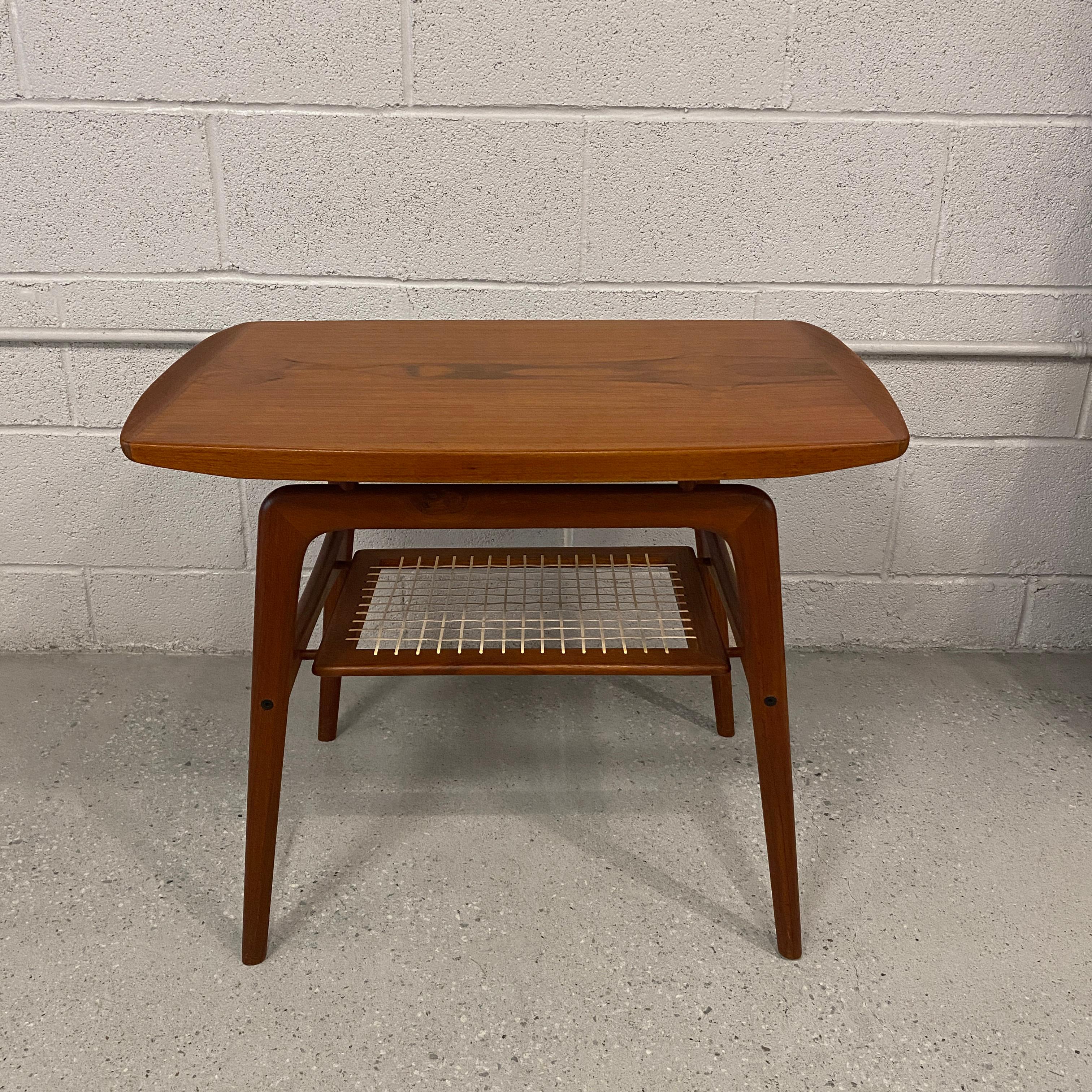 Danish Modern Tiered Teak Side Table by Arne Hovmand-Olsen In Good Condition In Brooklyn, NY